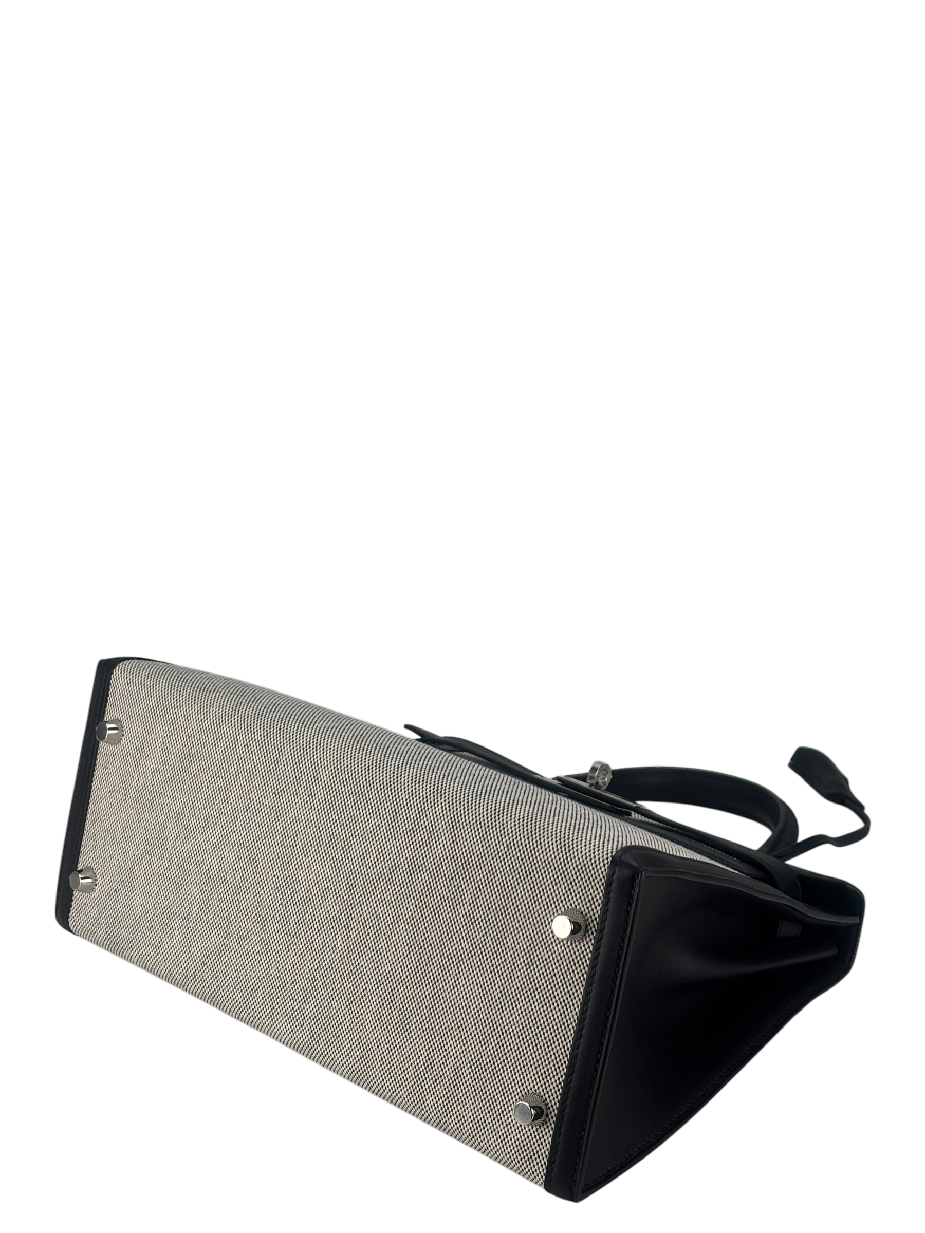 HERMES - Kelly 28 Sellier Quadrille Viking Black White Palladium Hardware