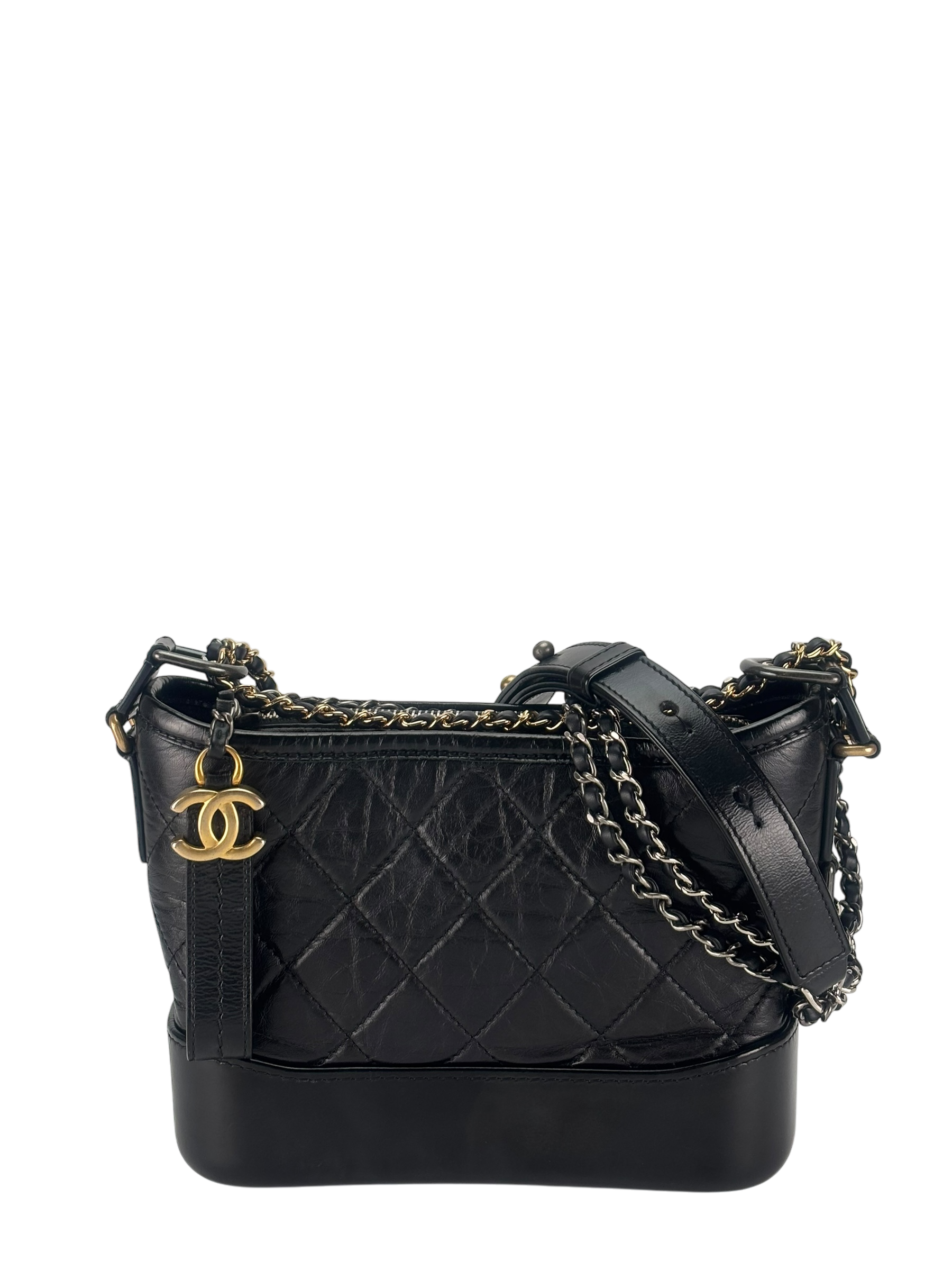CHANEL - Black Small Calfskin Gabrielle Bag