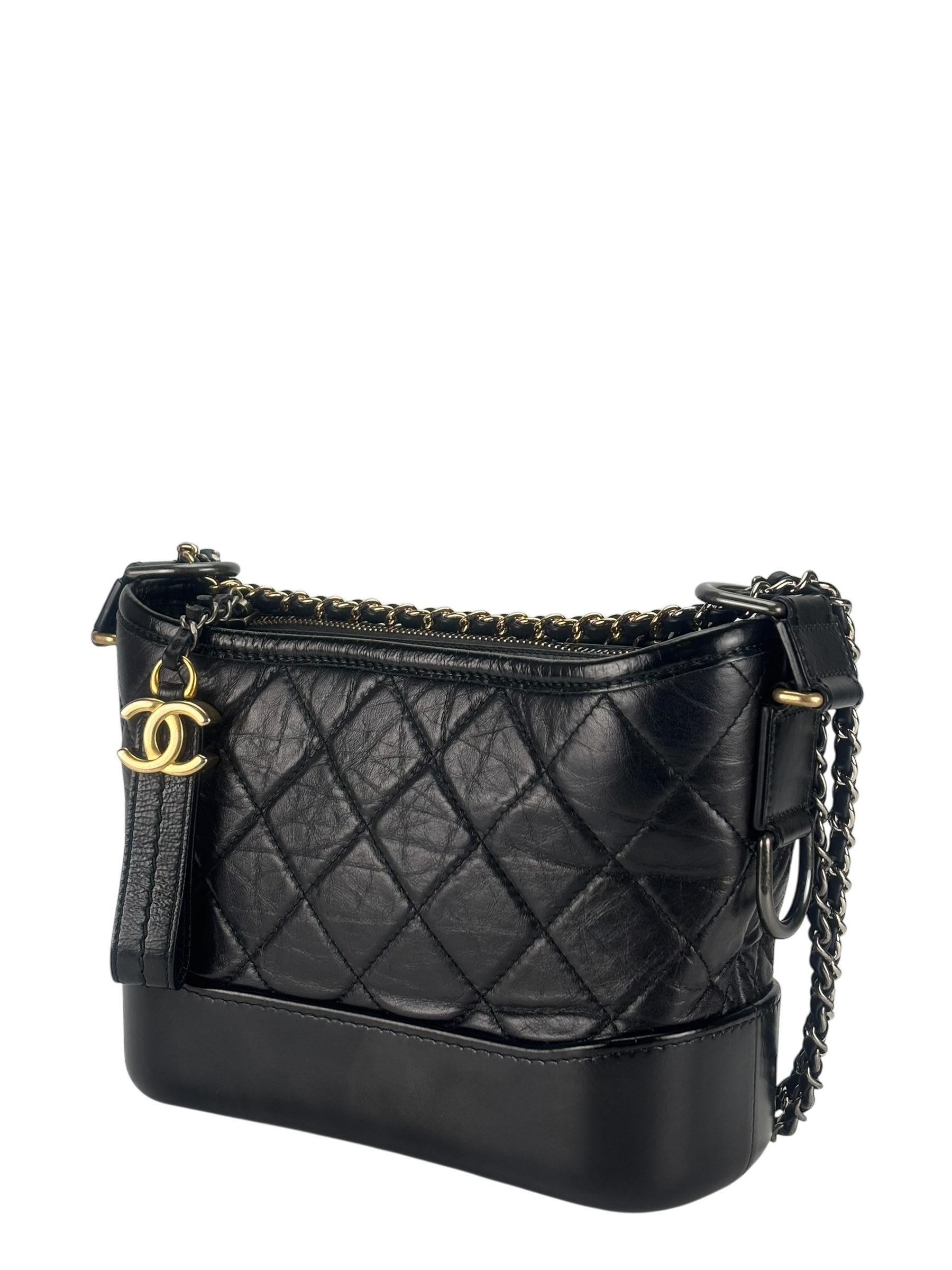 CHANEL - Black Small Calfskin Gabrielle Bag