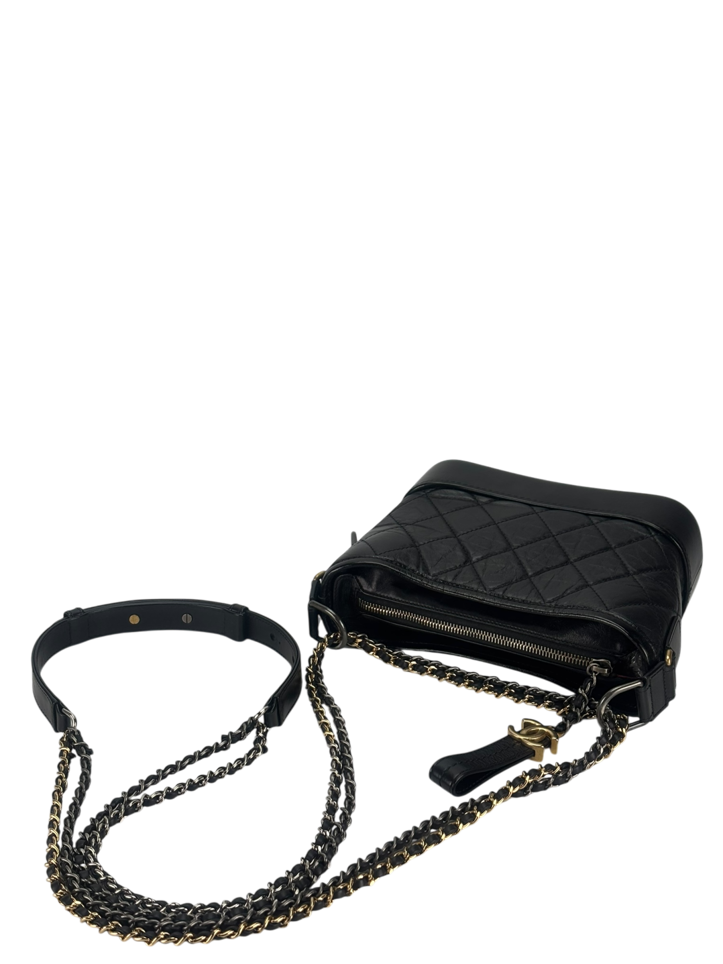 CHANEL - Black Small Calfskin Gabrielle Bag