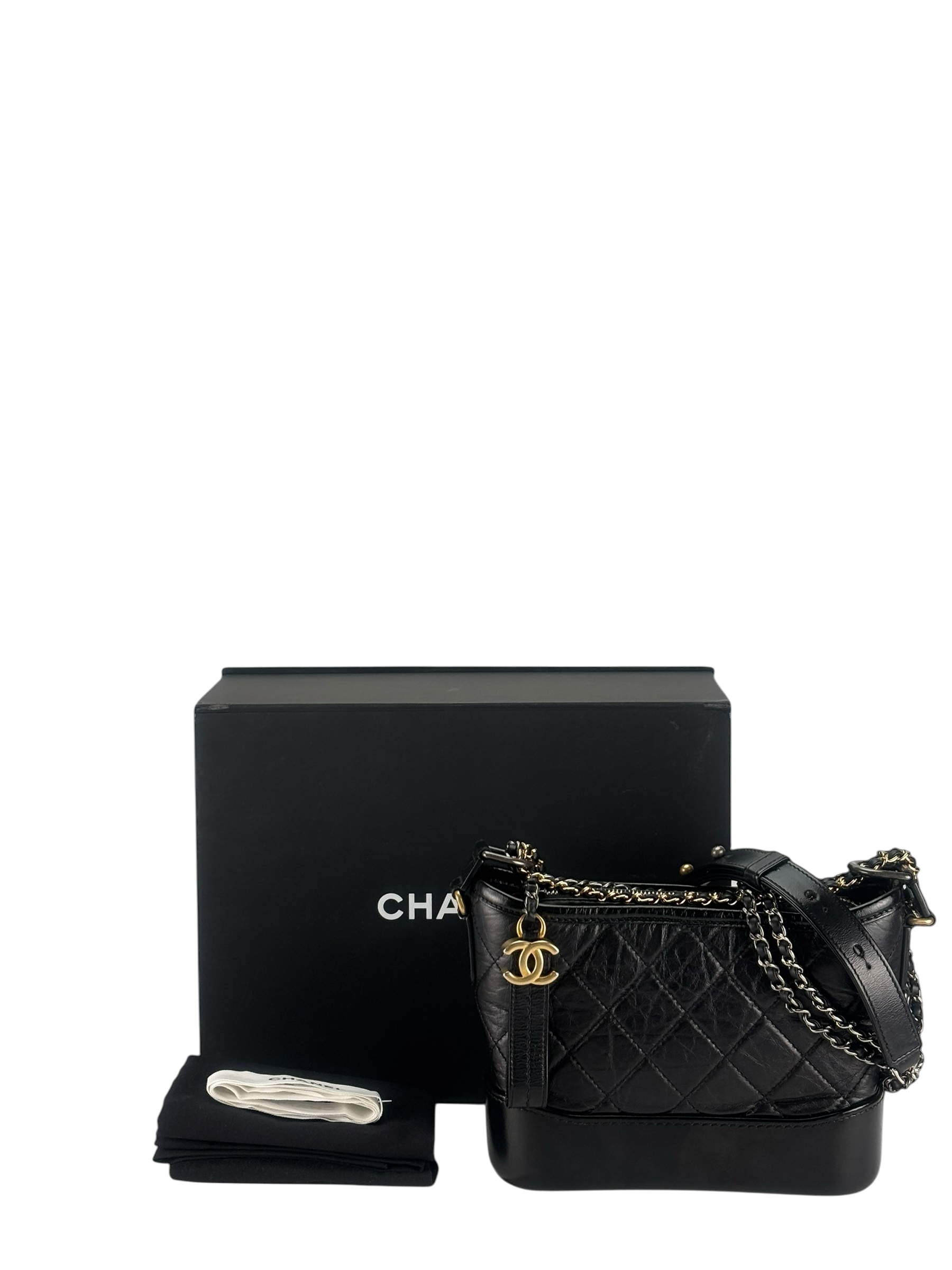 CHANEL - Black Small Calfskin Gabrielle Bag