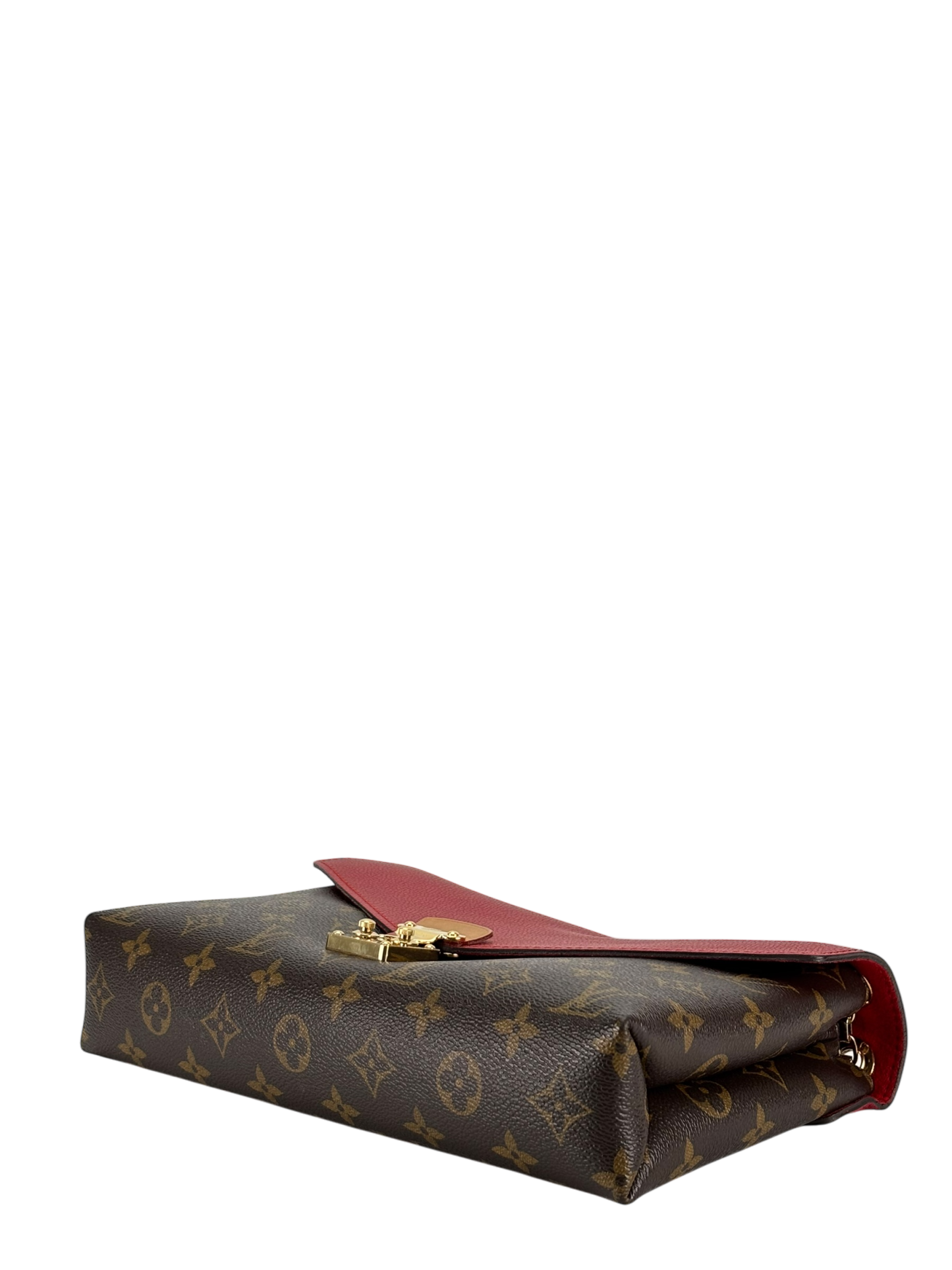 LOUIS VUITTON - Red Litchi Monogram Canvas Pallas Chain Bag