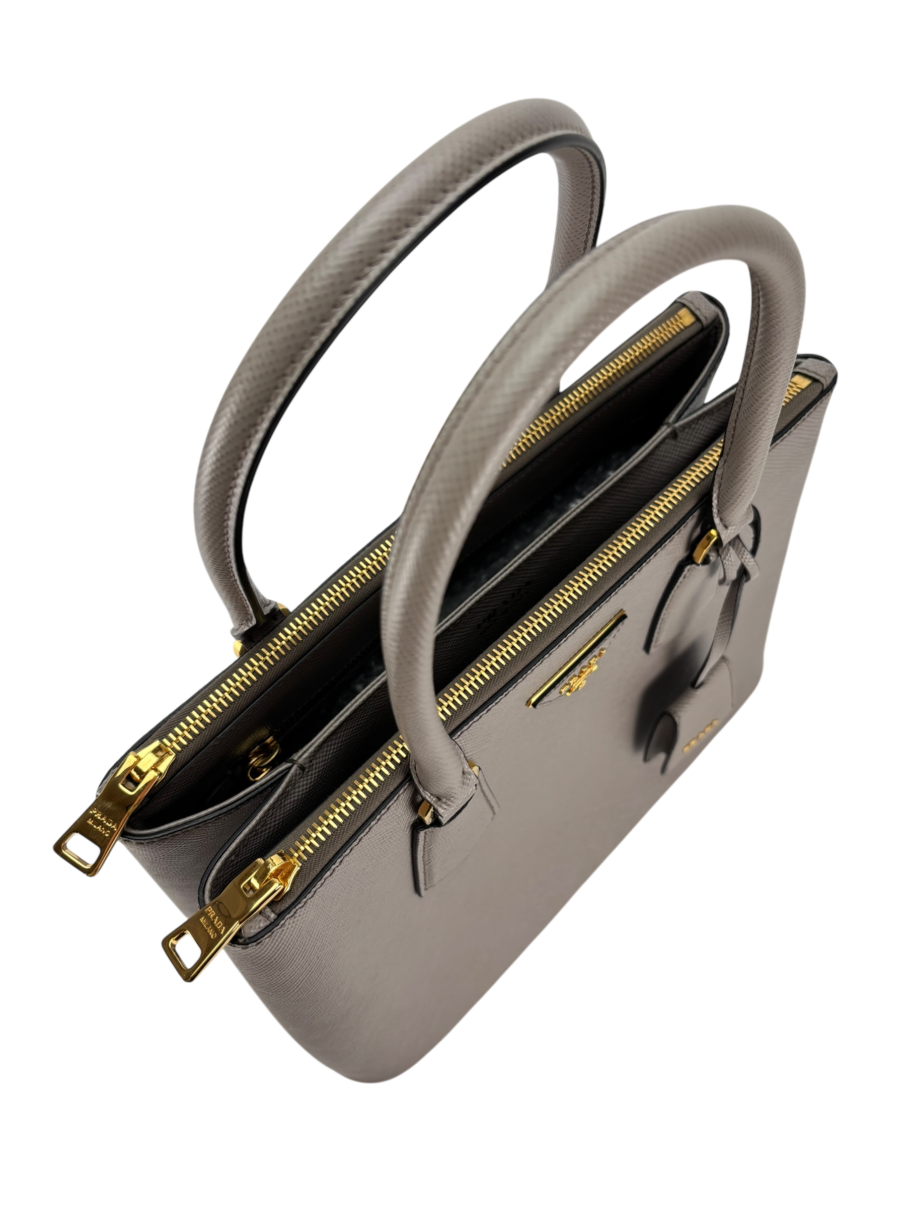 PRADA - Grey Galleria Medium Saffiano Leather Handbag 