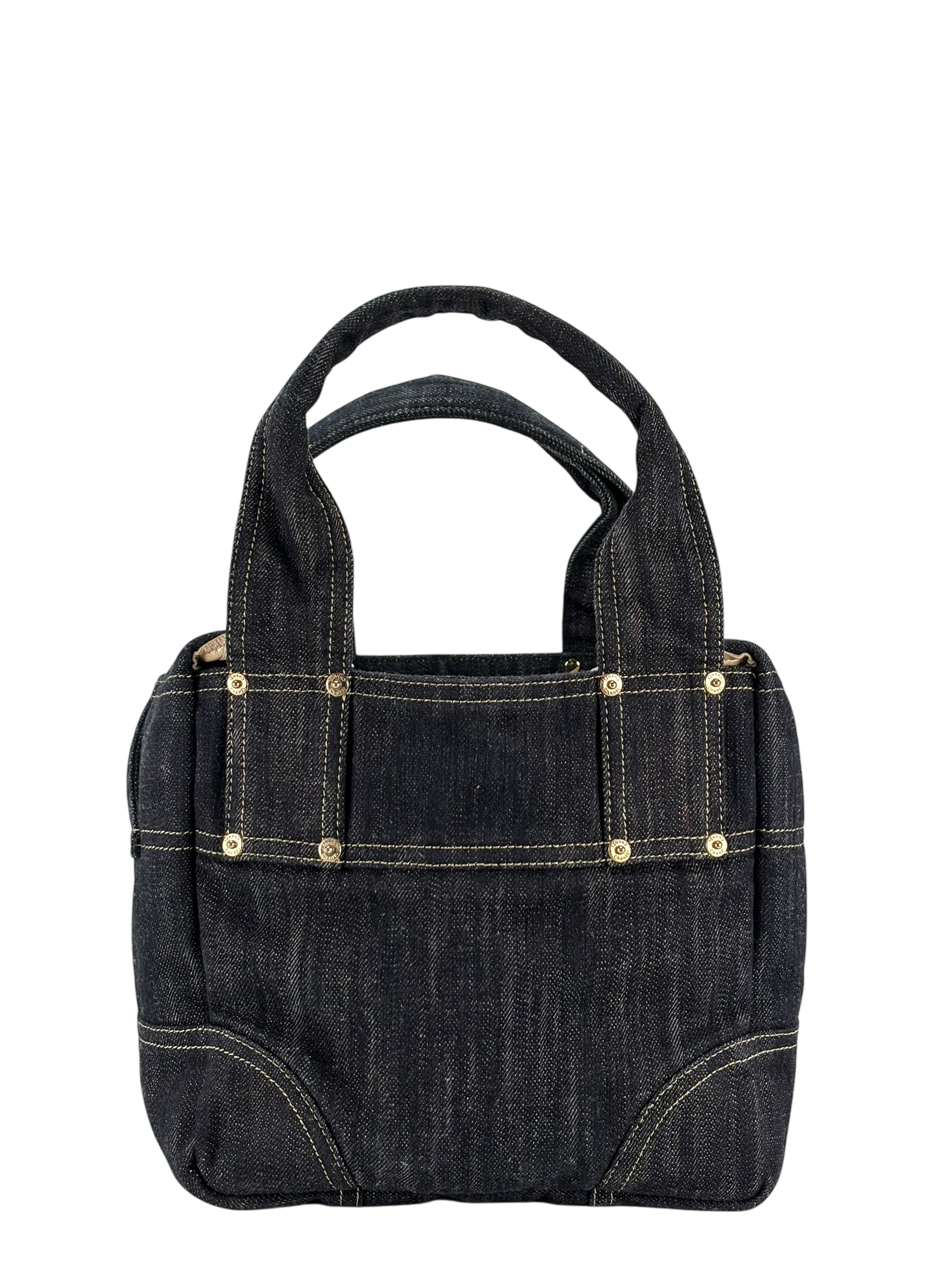 CHANEL - Authentic Denim Tote Coco Mark Handbag