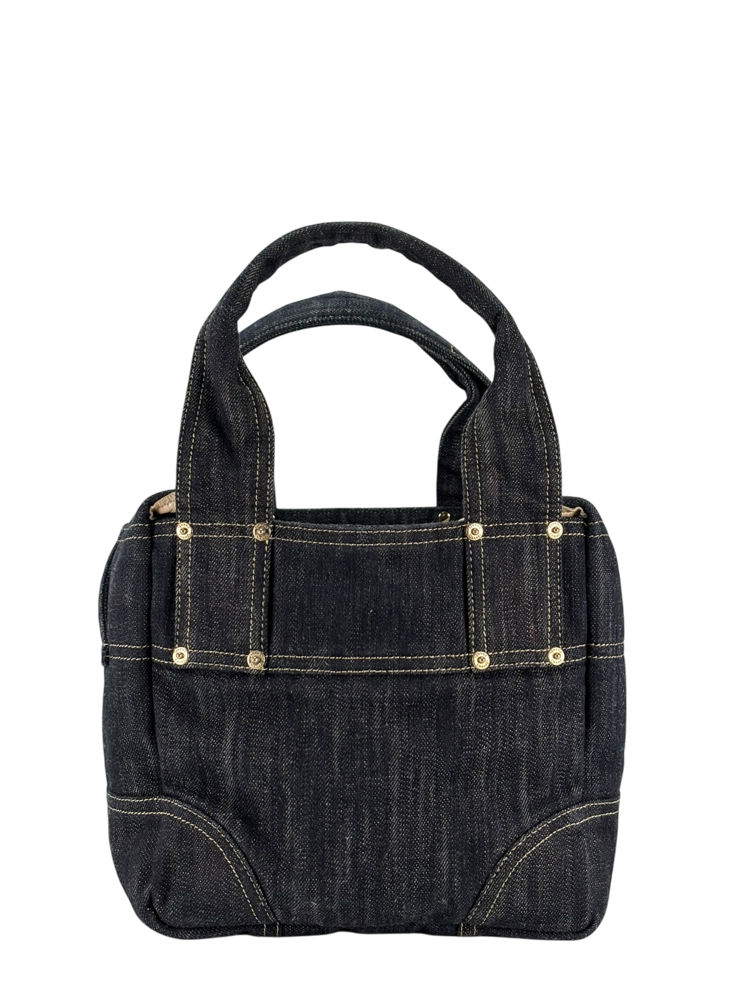 CHANEL - Authentic Denim Tote Coco Mark Handbag