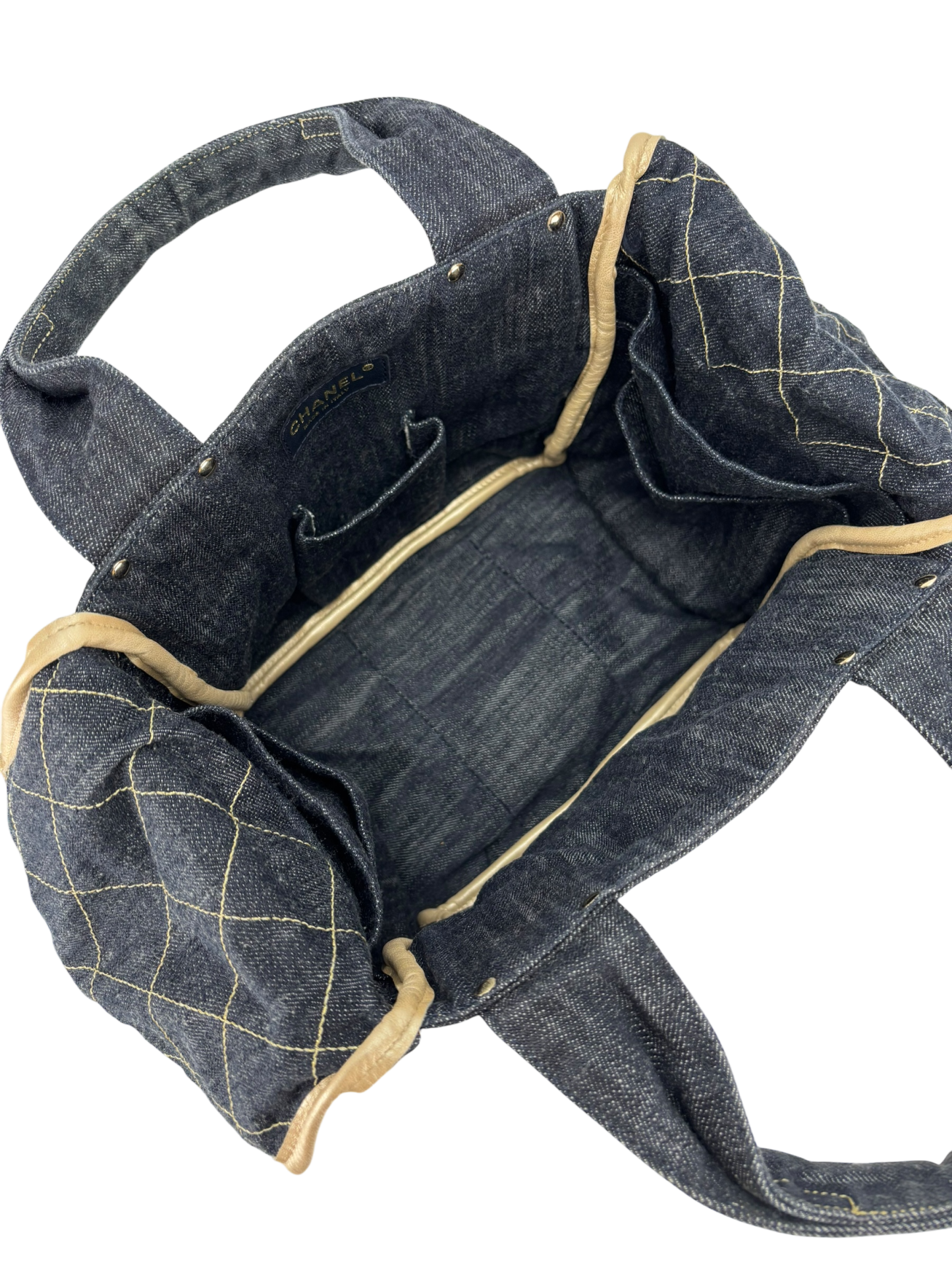 CHANEL - Authentic Denim Tote Coco Mark Handbag
