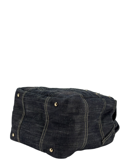 CHANEL - Authentic Denim Tote Coco Mark Handbag