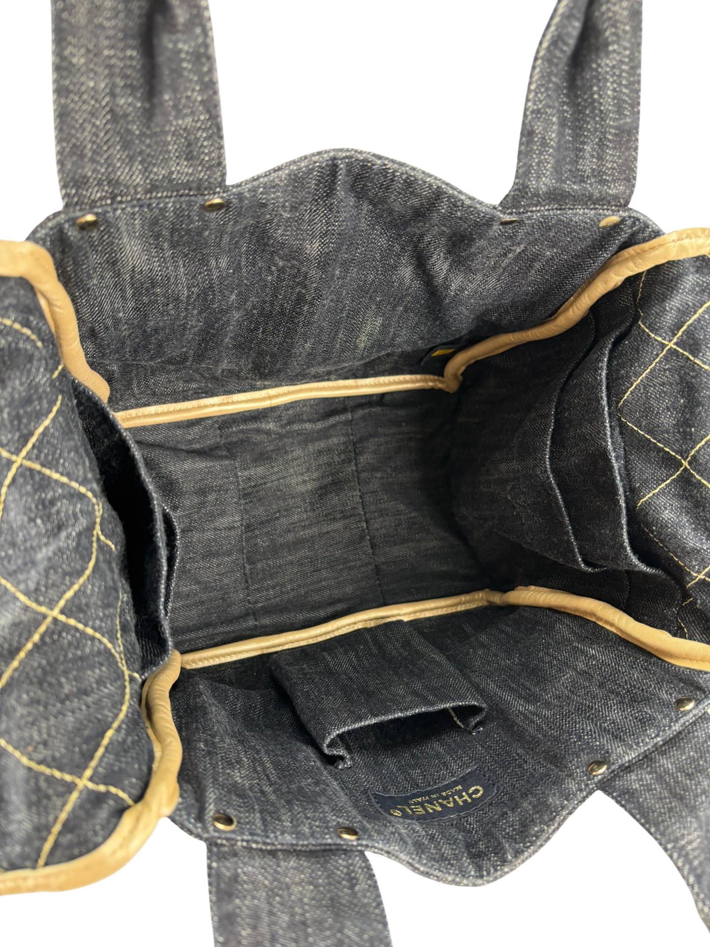 CHANEL - Authentic Denim Tote Coco Mark Handbag