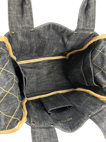 CHANEL - Authentic Denim Tote Coco Mark Handbag