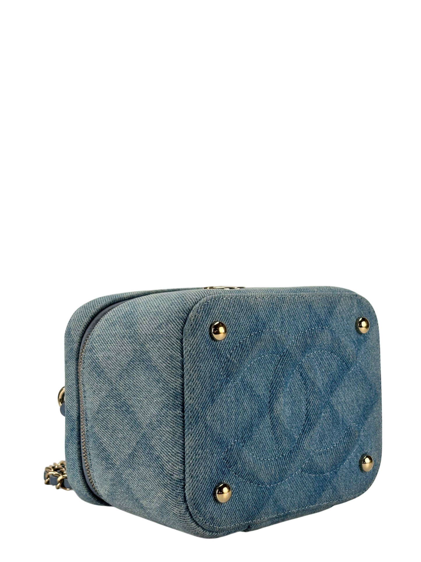 CHANEL - Light Blue Denim Vanity Chain Shoulder Bag