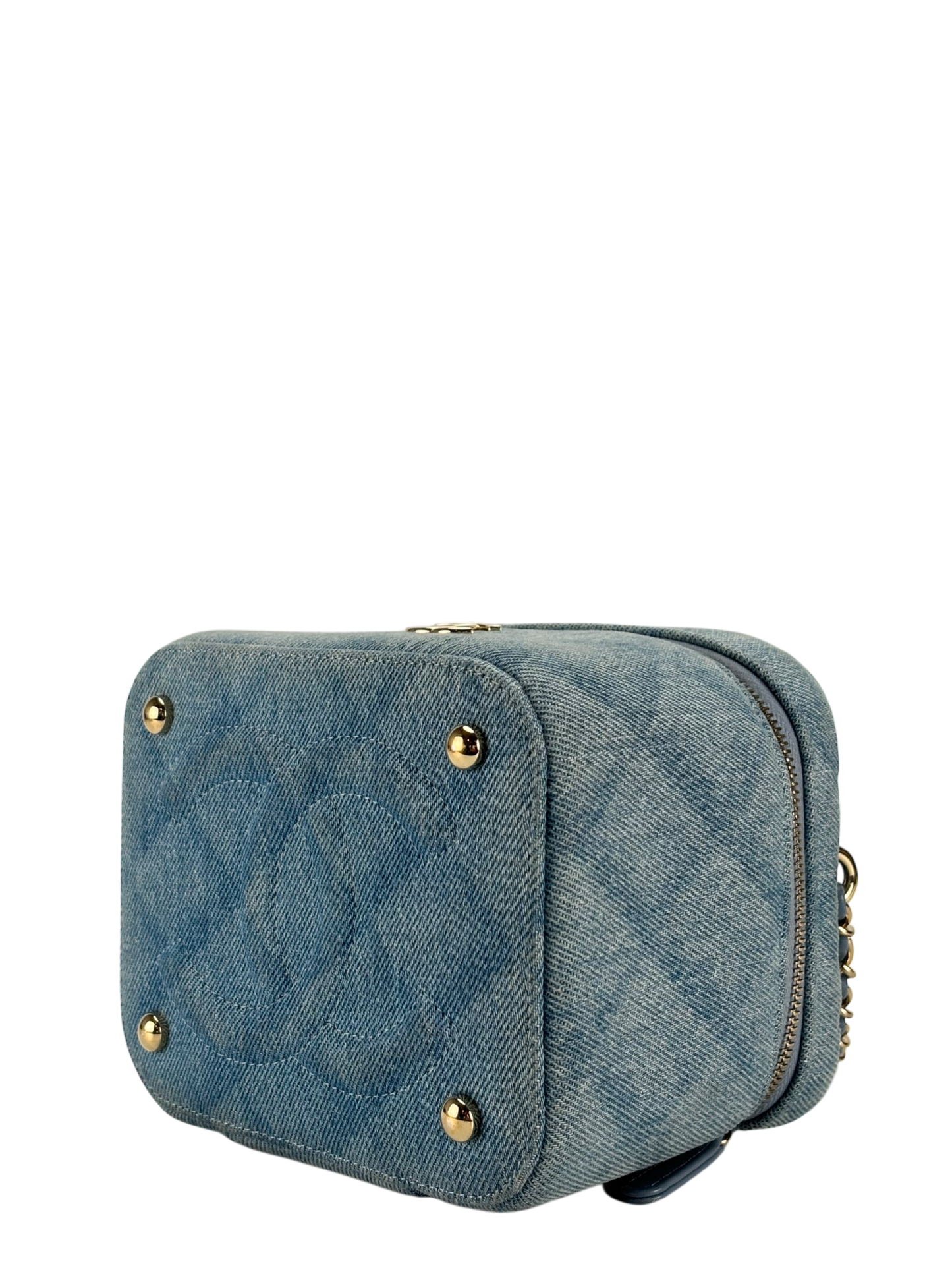 CHANEL - Light Blue Denim Vanity Chain Shoulder Bag