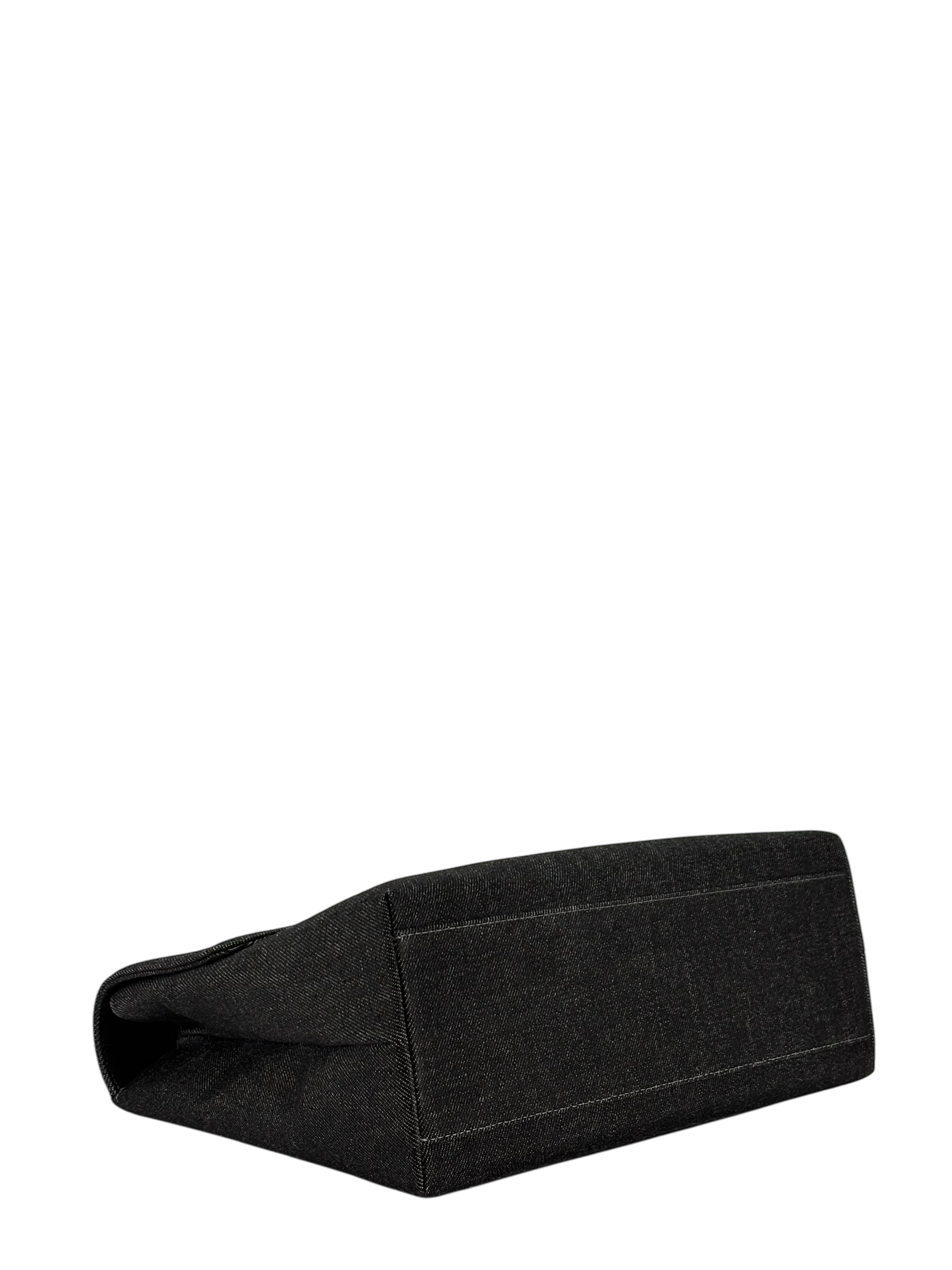 CHANEL - Black Denim Handle Kelly 30 Bag