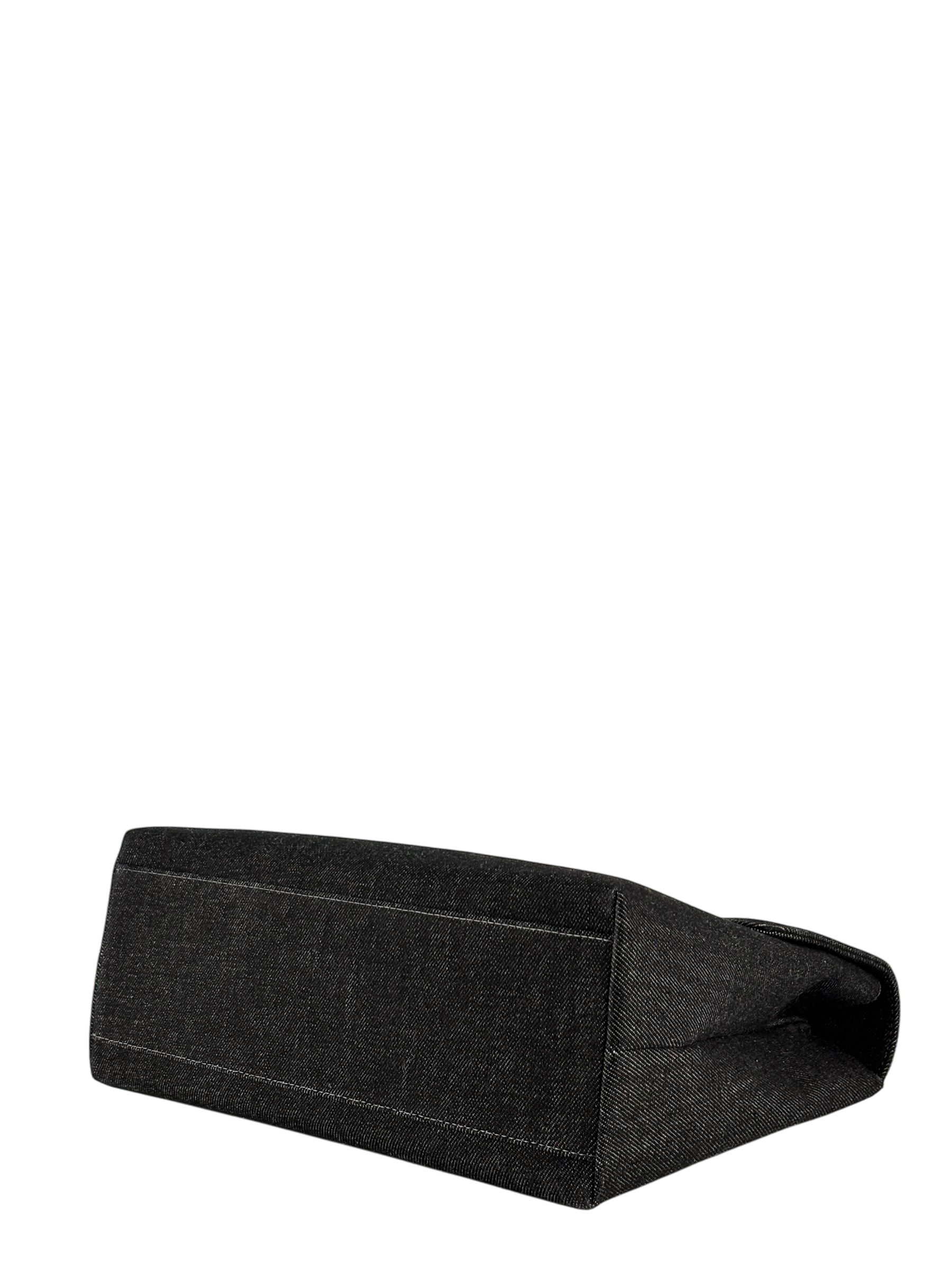 CHANEL - Black Denim Handle Kelly 30 Bag