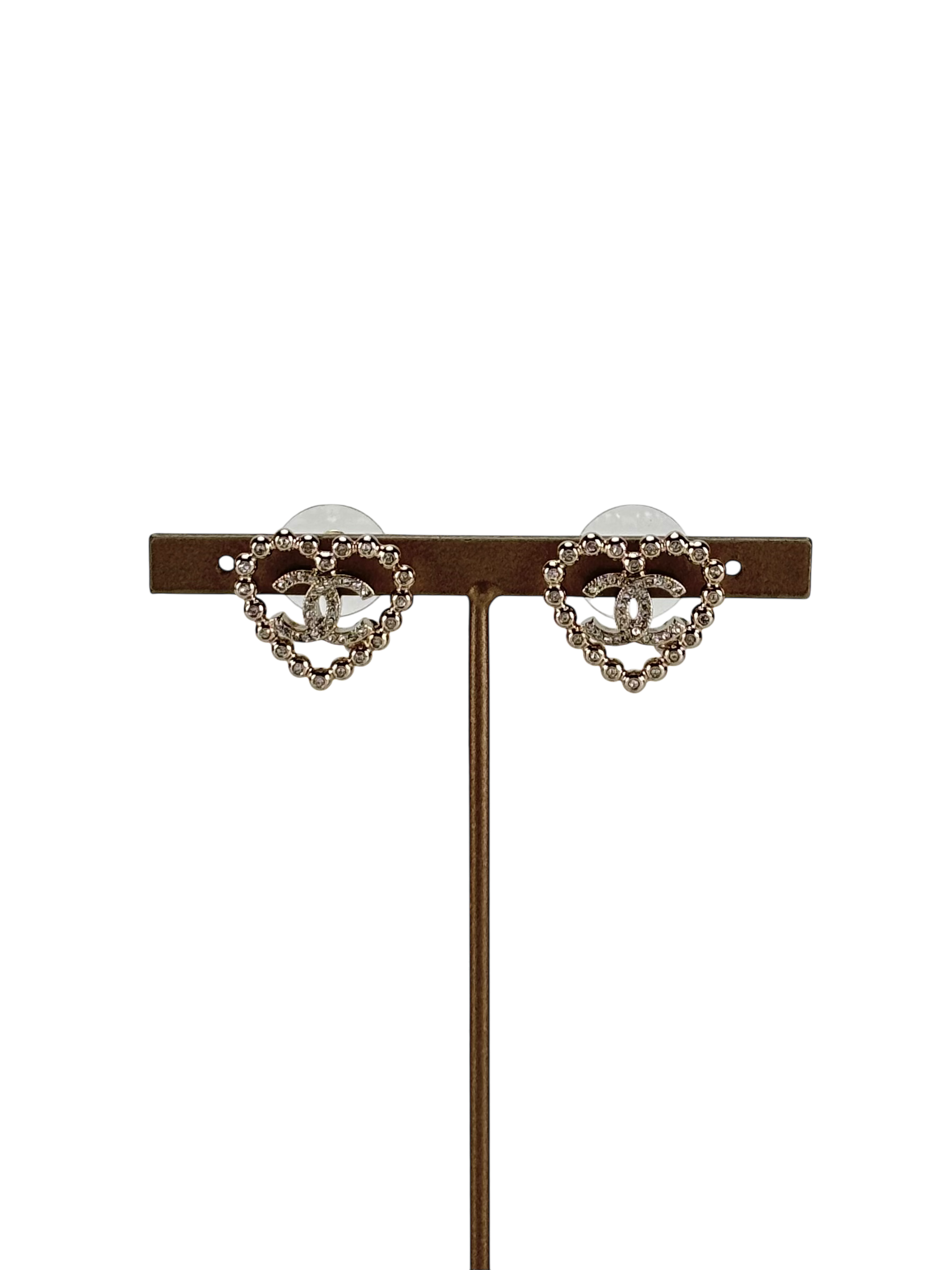 CHANEL - 25P Gold Heart Earrings
