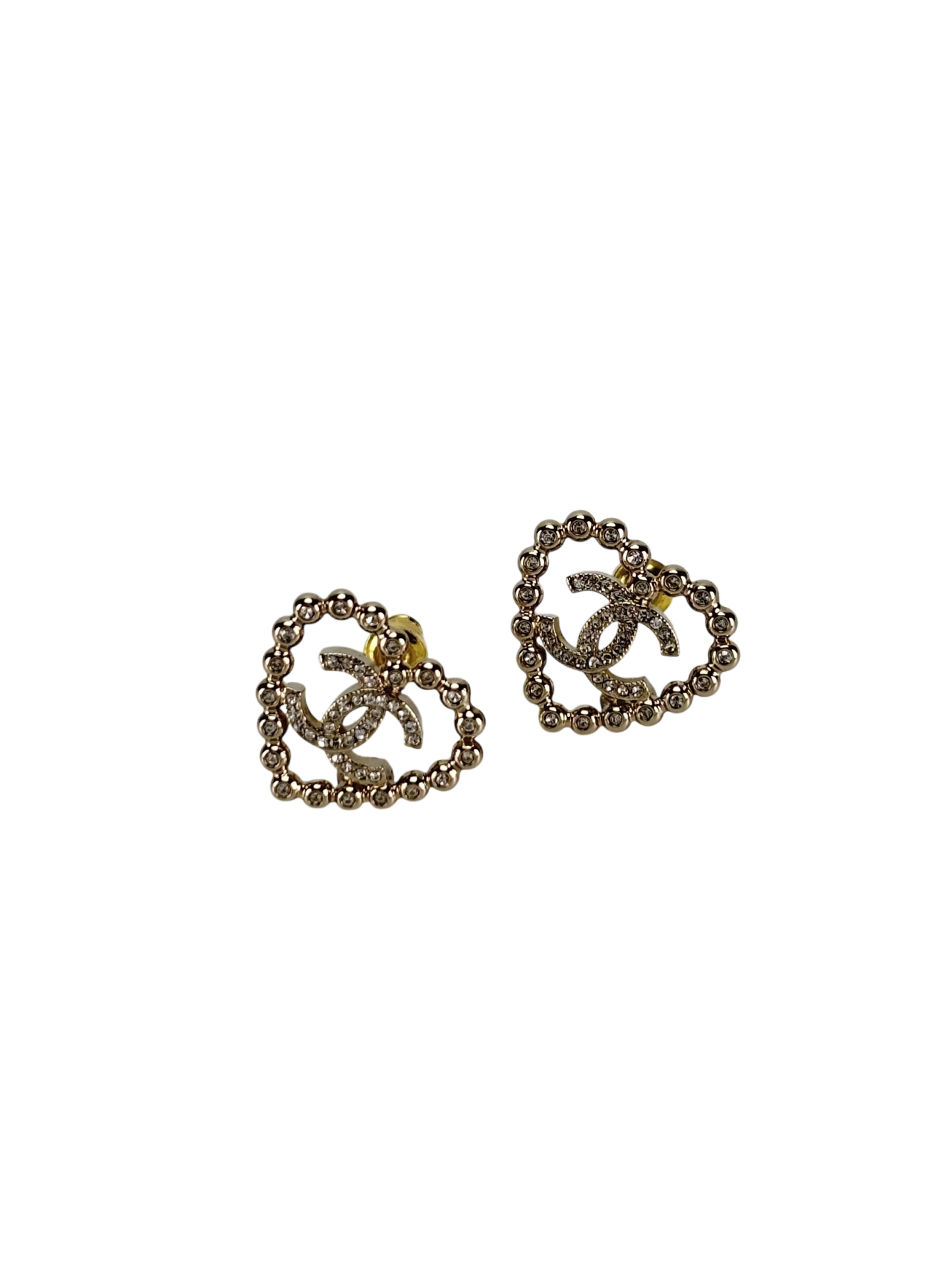 CHANEL - 25P Gold Heart Earrings
