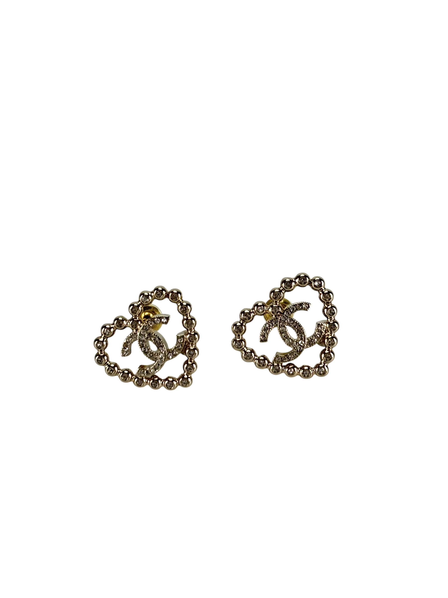 CHANEL - 25P Gold Heart Earrings