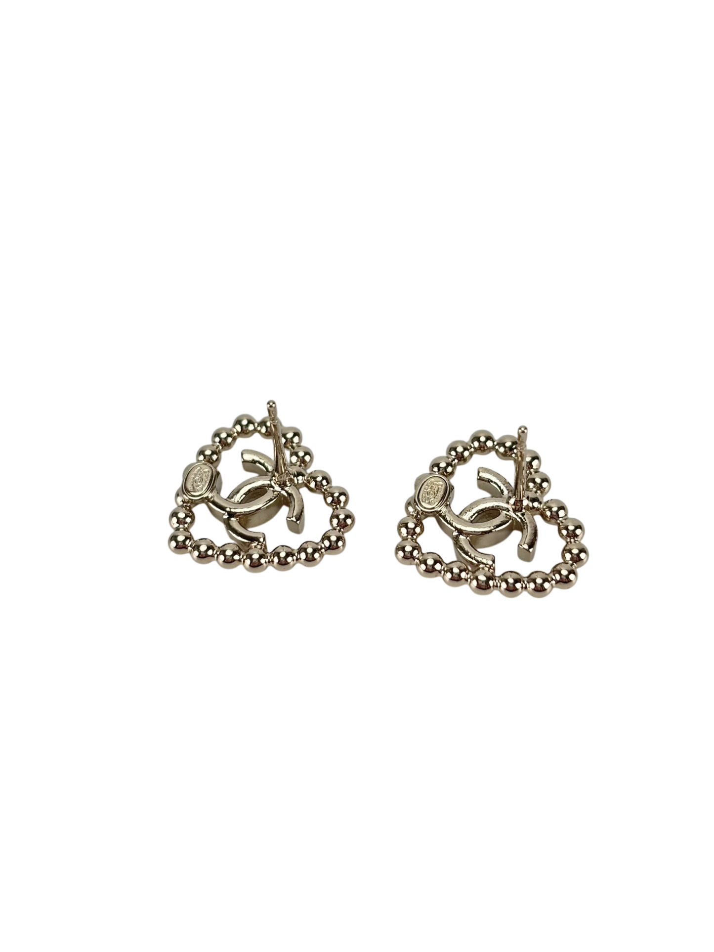 CHANEL - 25P Gold Heart Earrings