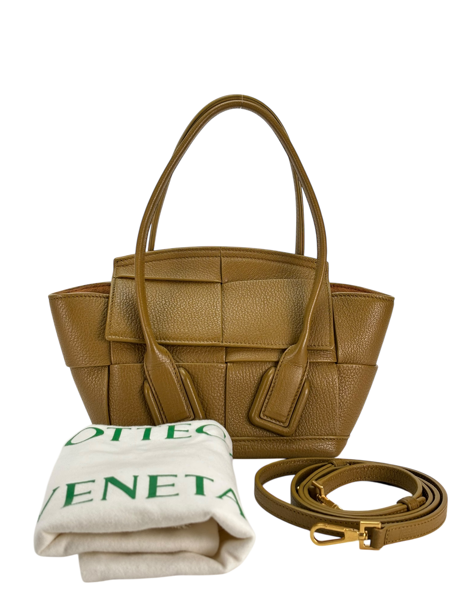 BOTTEGA VENETA - Beige Maxi Intrecciato Mini Arco 2Way Tote Shoulder Bag