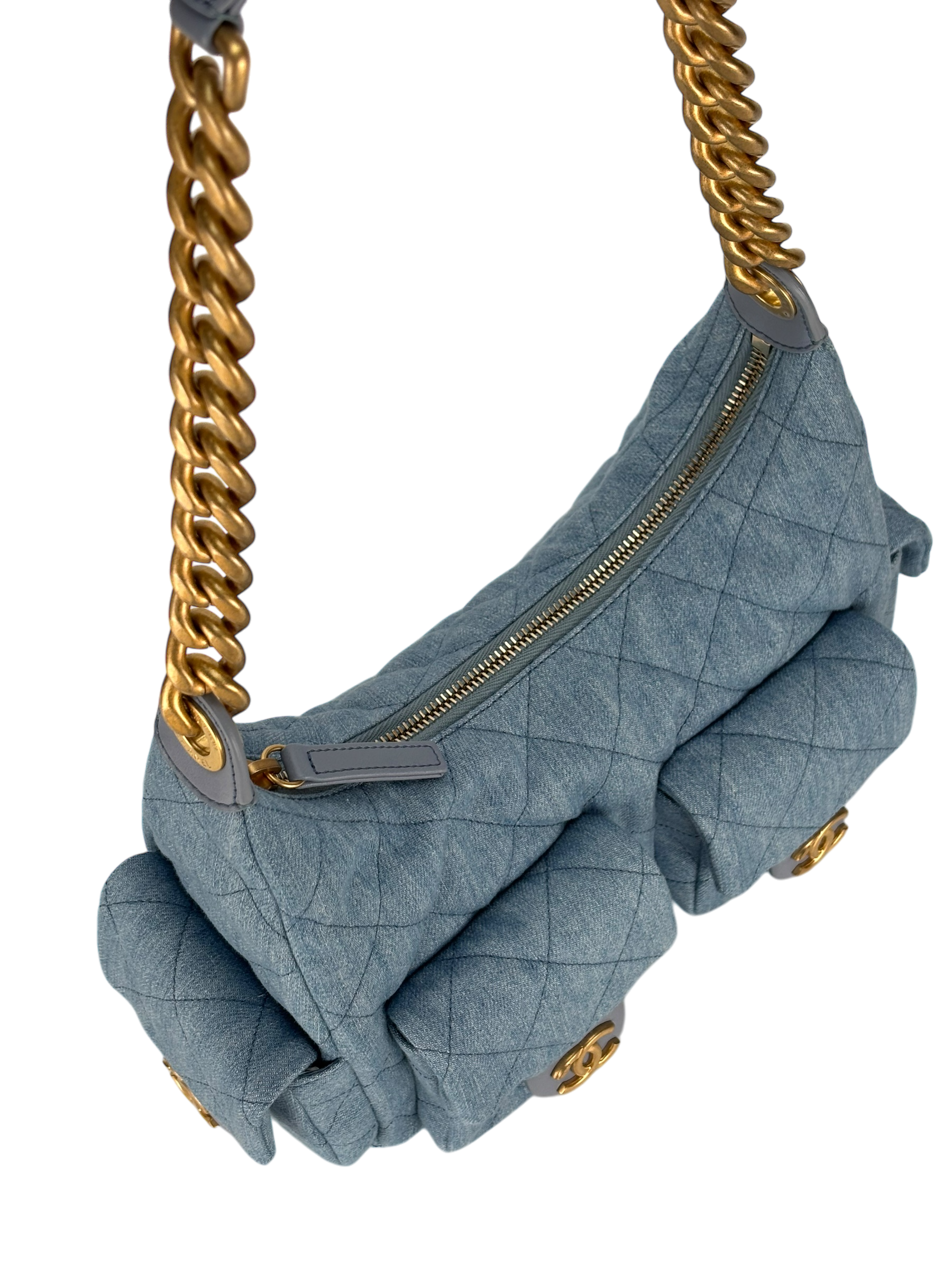 CHANEL - 25C Light Denim Hobo Shoulder Bag