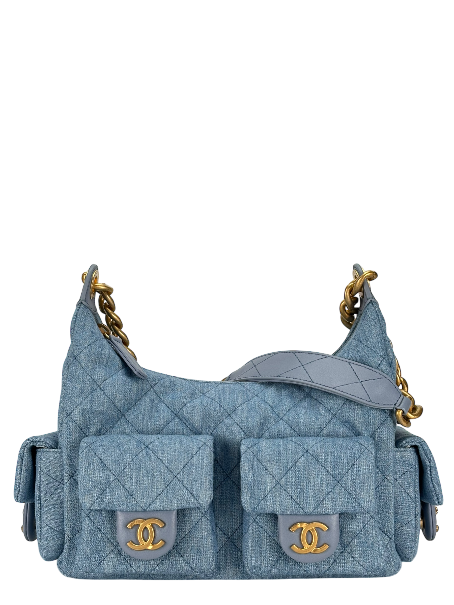 CHANEL - 25C Light Denim Hobo Shoulder Bag