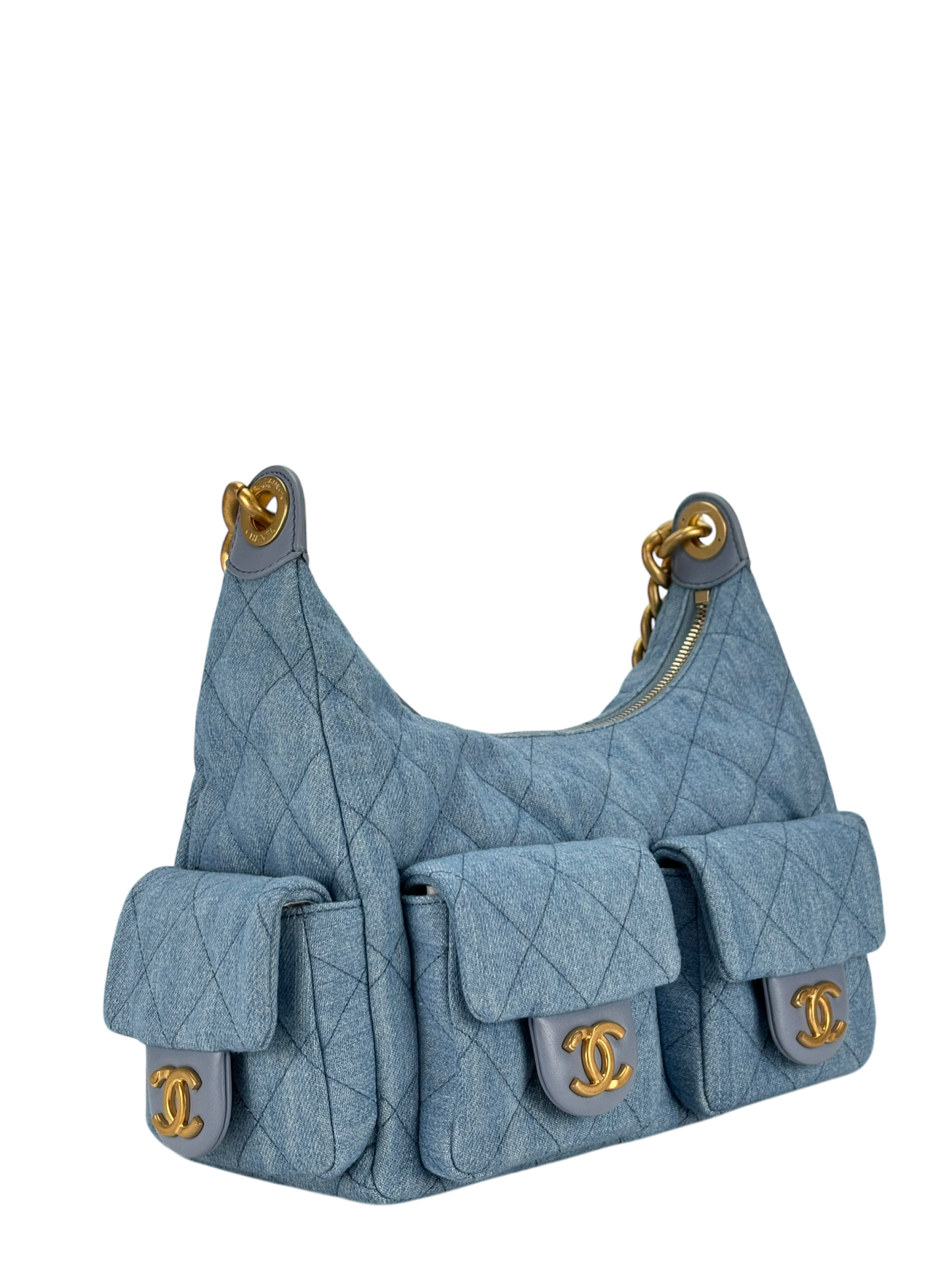 CHANEL - 25C Light Denim Hobo Shoulder Bag