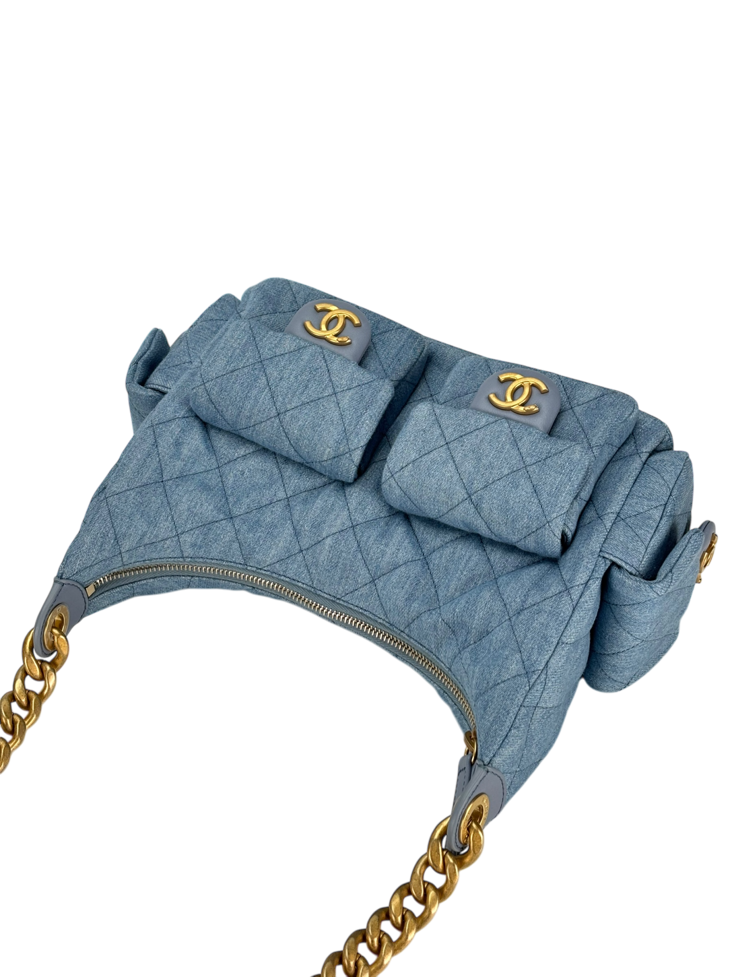CHANEL - 25C Light Denim Hobo Shoulder Bag