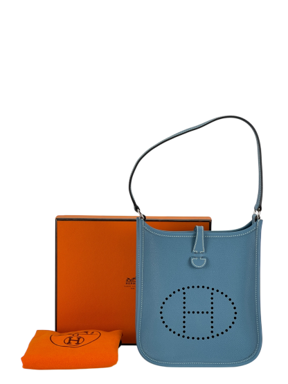 HERMES - Evelyne TPM Evelyne 16 Blue Jean Epsom Palladium Hardware