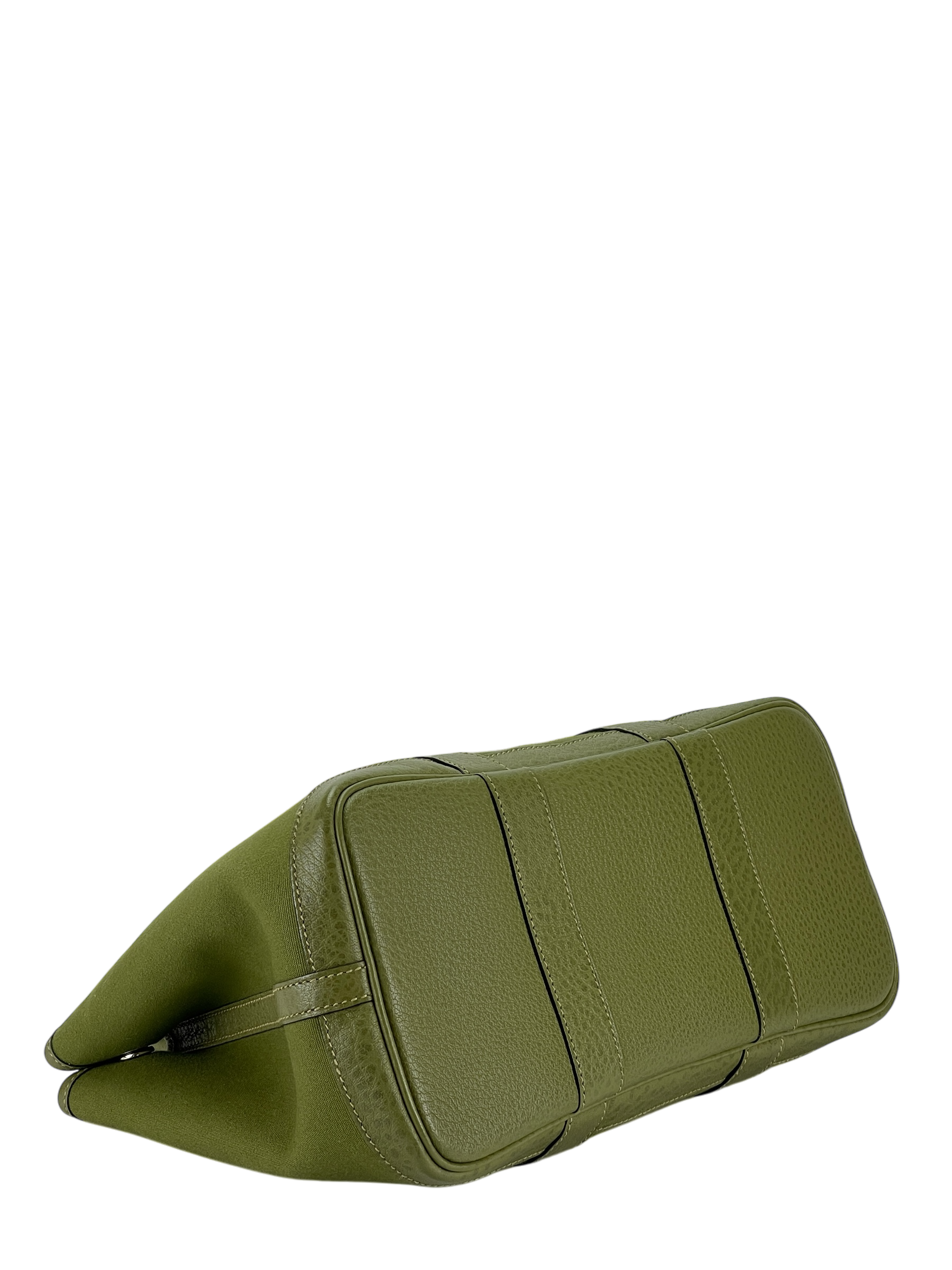 HERMES - Garden Party TPM 30 Anis Green Leather Canvas 