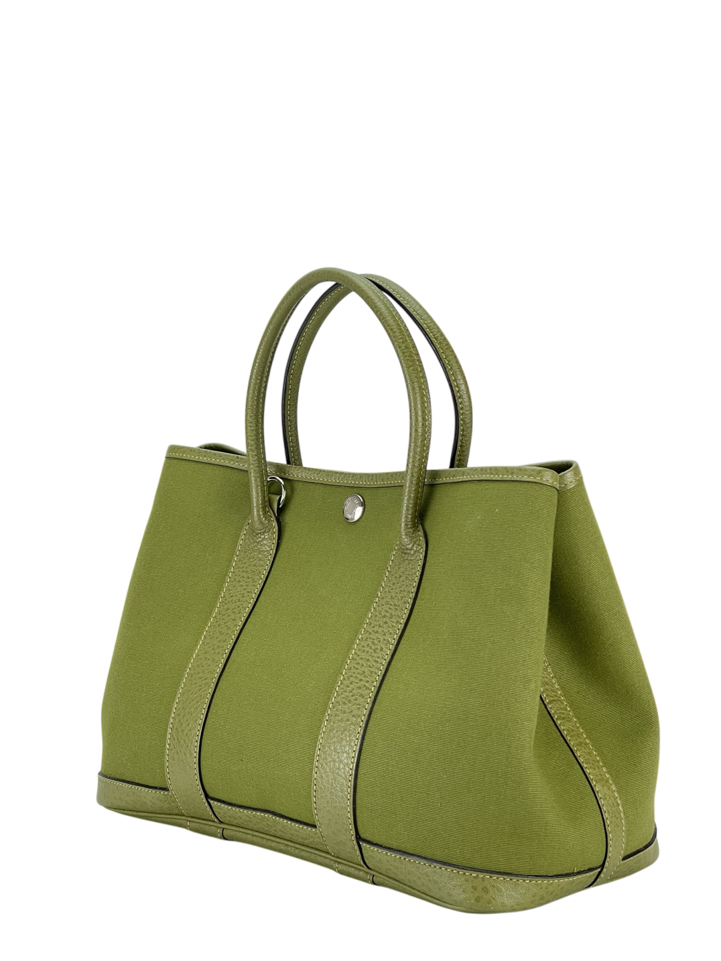 HERMES - Garden Party TPM 30 Anis Green Leather Canvas 
