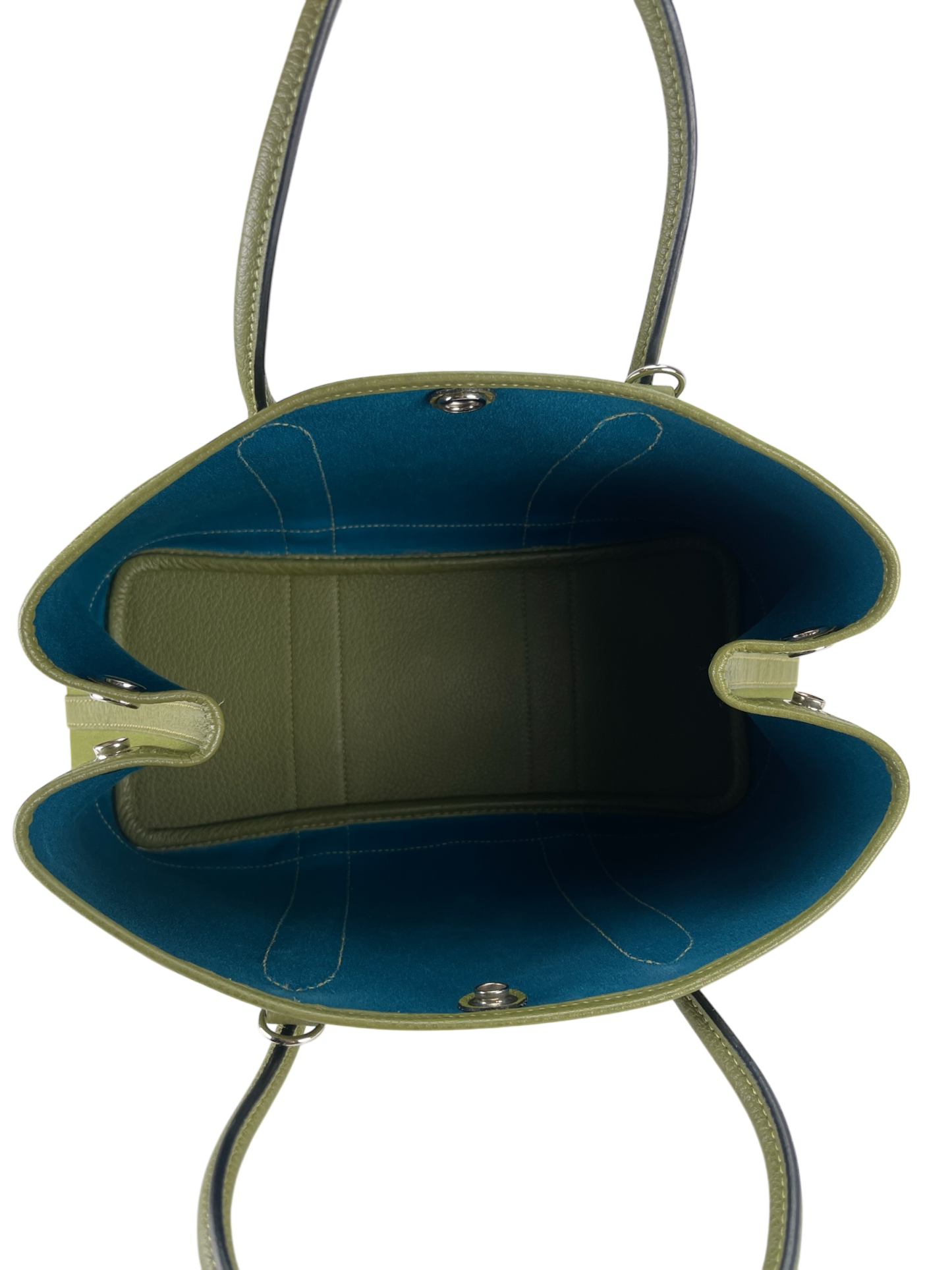 HERMES - Garden Party TPM 30 Anis Green Leather Canvas 