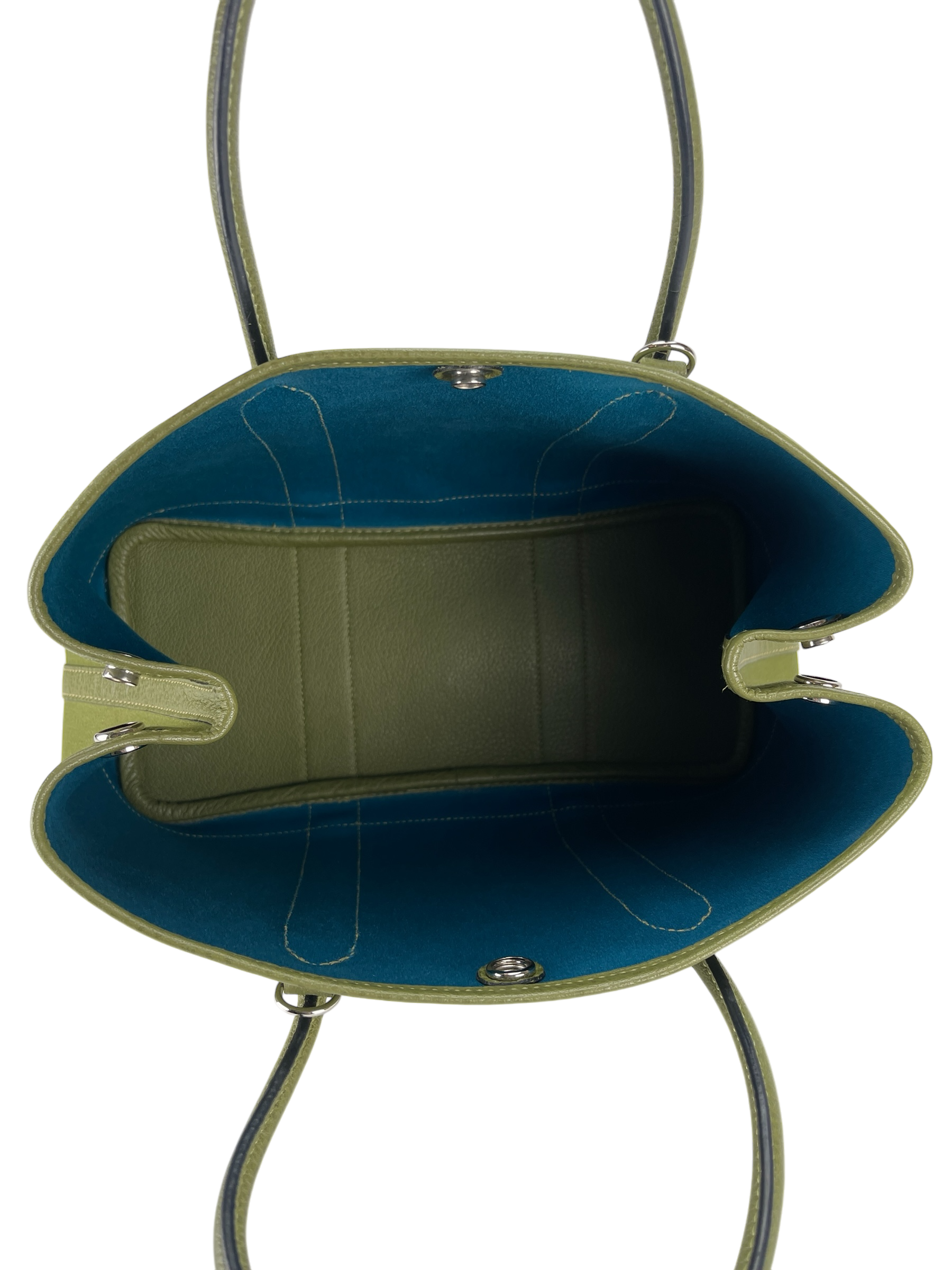 HERMES - Garden Party TPM 30 Anis Green Leather Canvas 