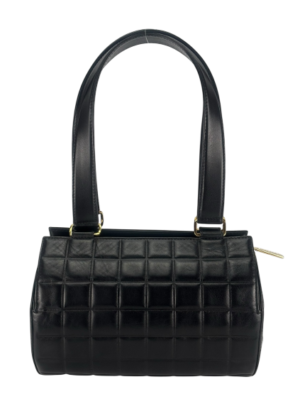 CHANEL - Black Lambskin Vintage Chocolate Bar Barrel Bag
