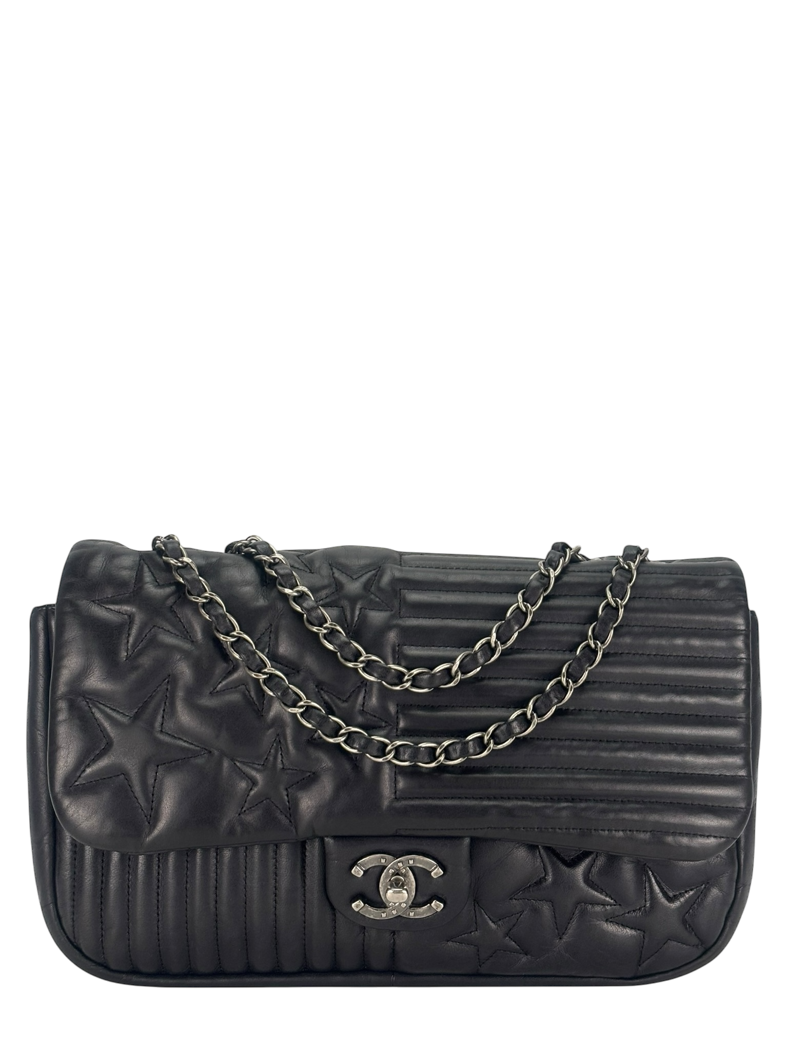CHANEL - Black Lambskin Quilted Paris Dallas Single Flap Bag