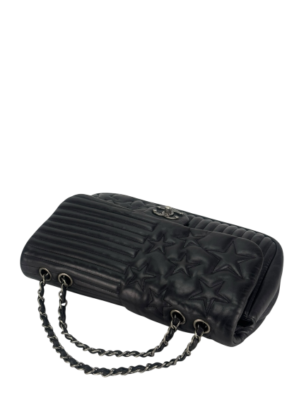 CHANEL - Black Lambskin Quilted Paris Dallas Single Flap Bag