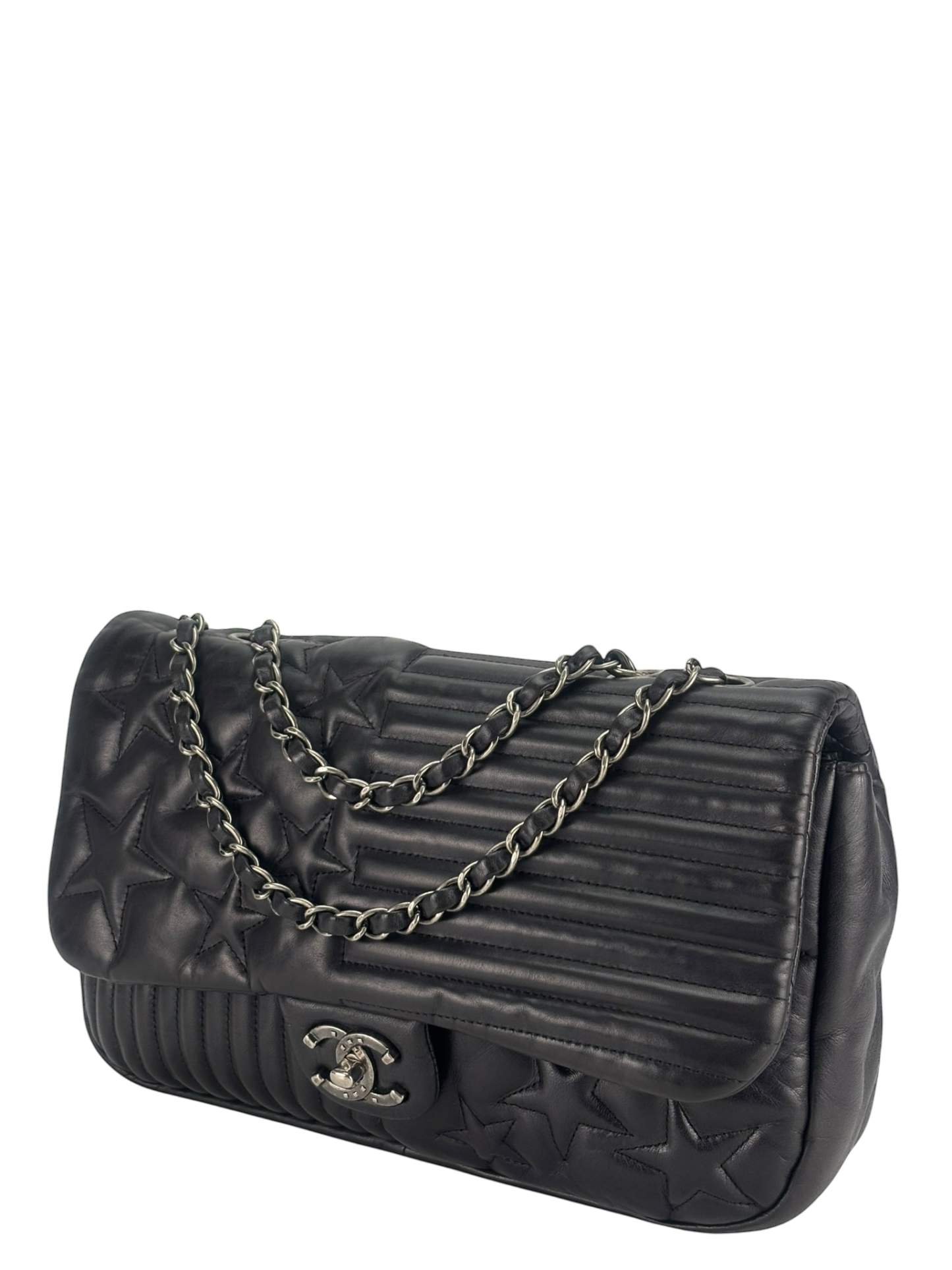 CHANEL - Black Lambskin Quilted Paris Dallas Single Flap Bag