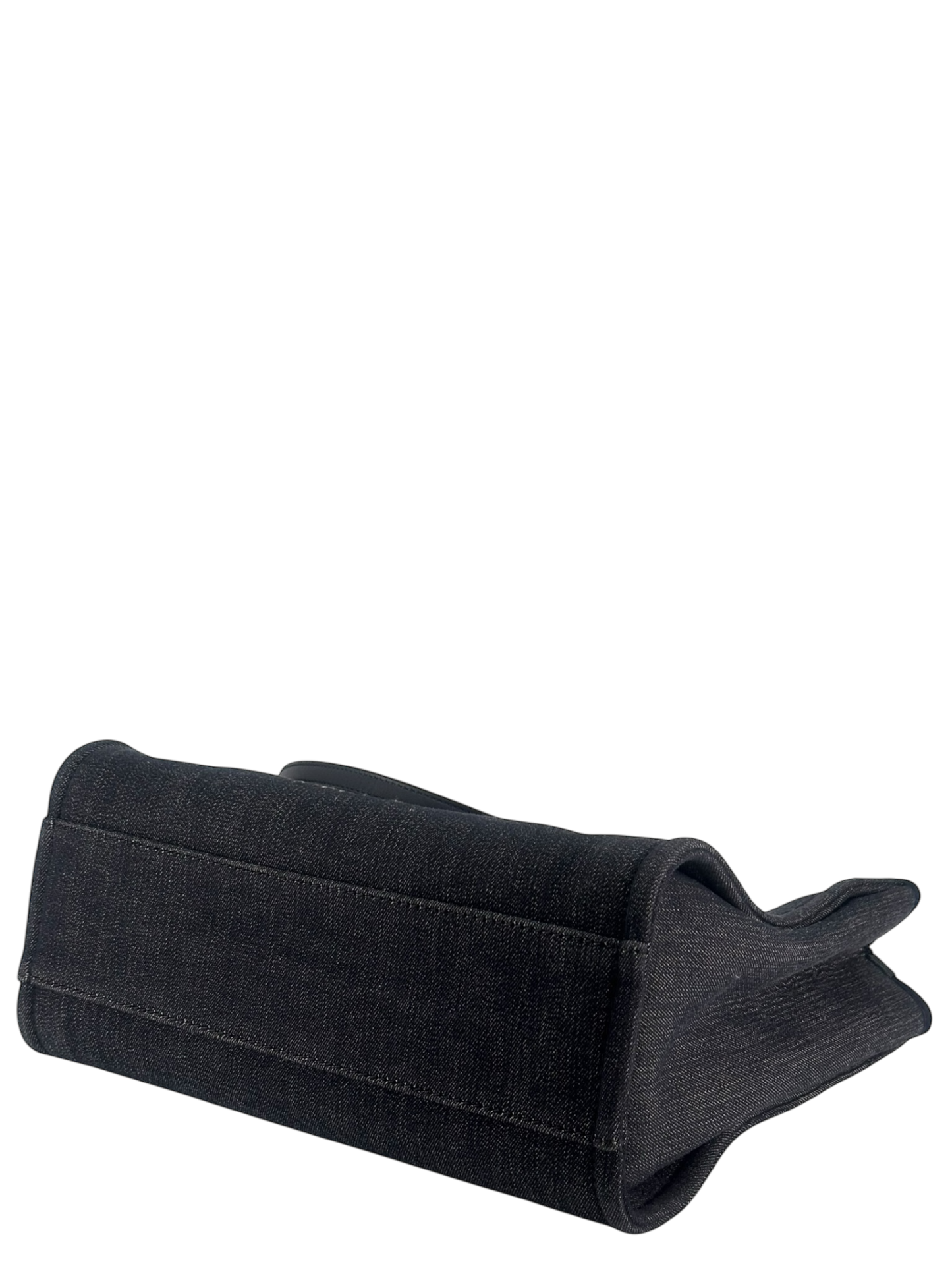 CHANEL - Deauville Tote Navy Blue Denim Sliver Hardware