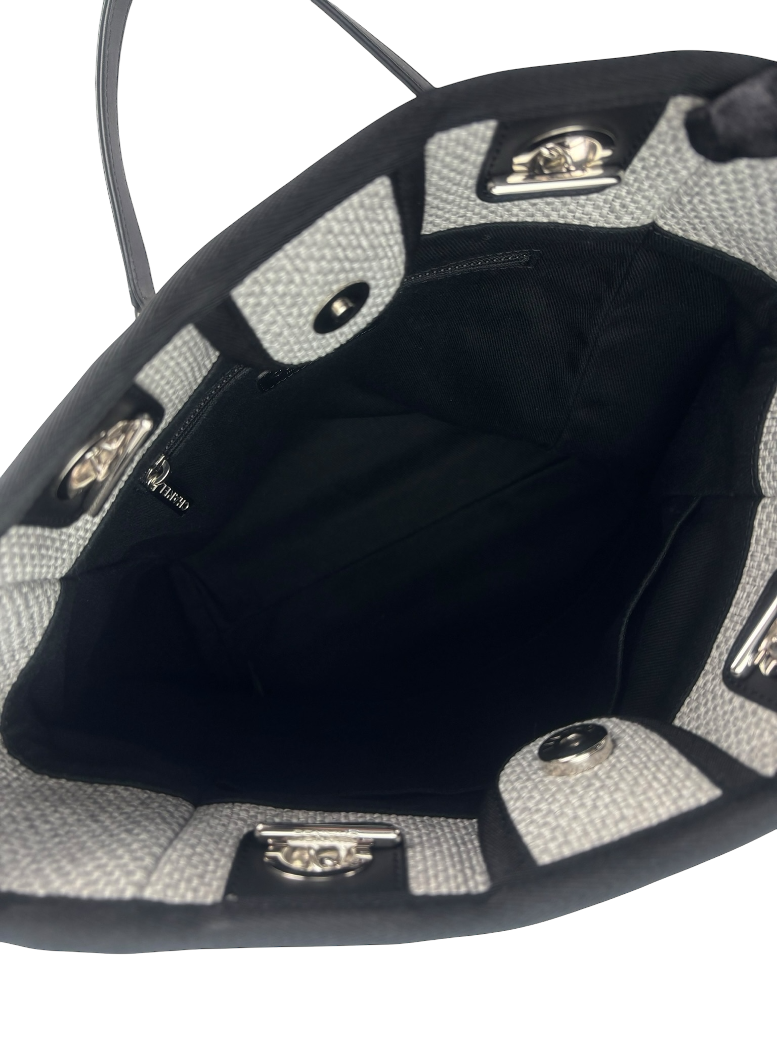 CHANEL - Black Grey Deauville Tote PM Sliver Hardware