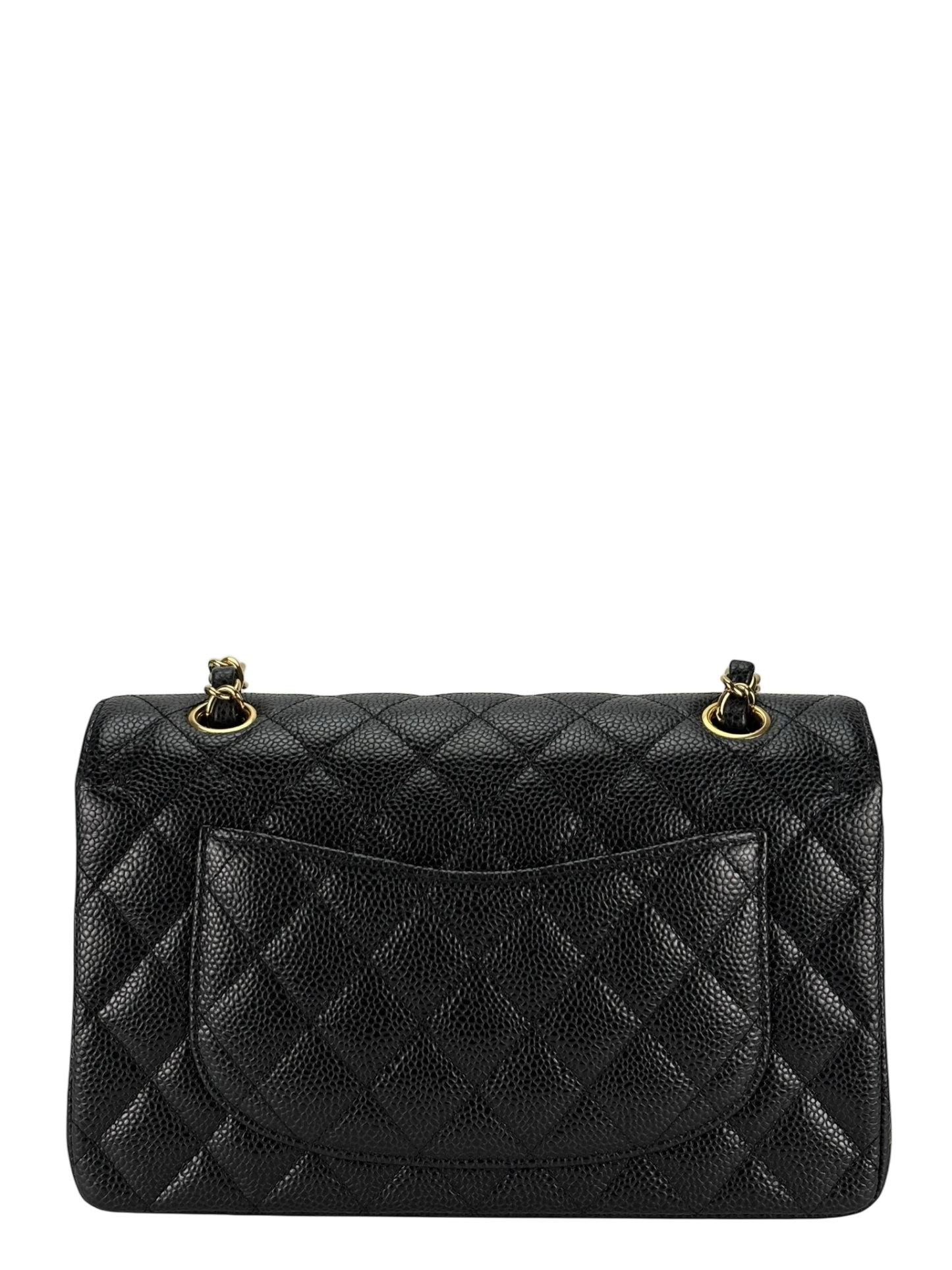 CHANEL - Small Classic Double Flap Bag Black Caviar Gold Hardware (CF23)