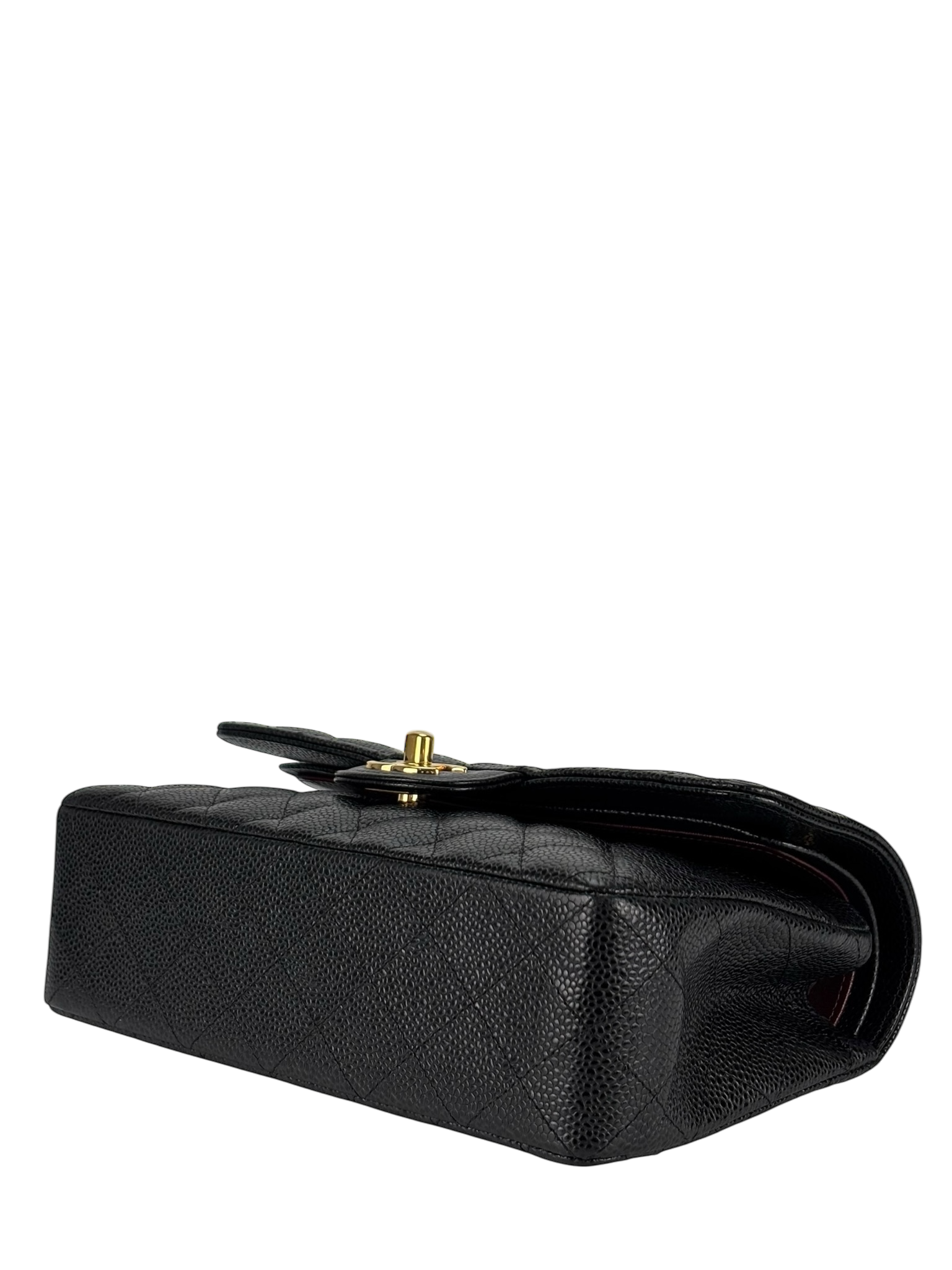 CHANEL - Small Classic Double Flap Bag Black Caviar Gold Hardware (CF23)