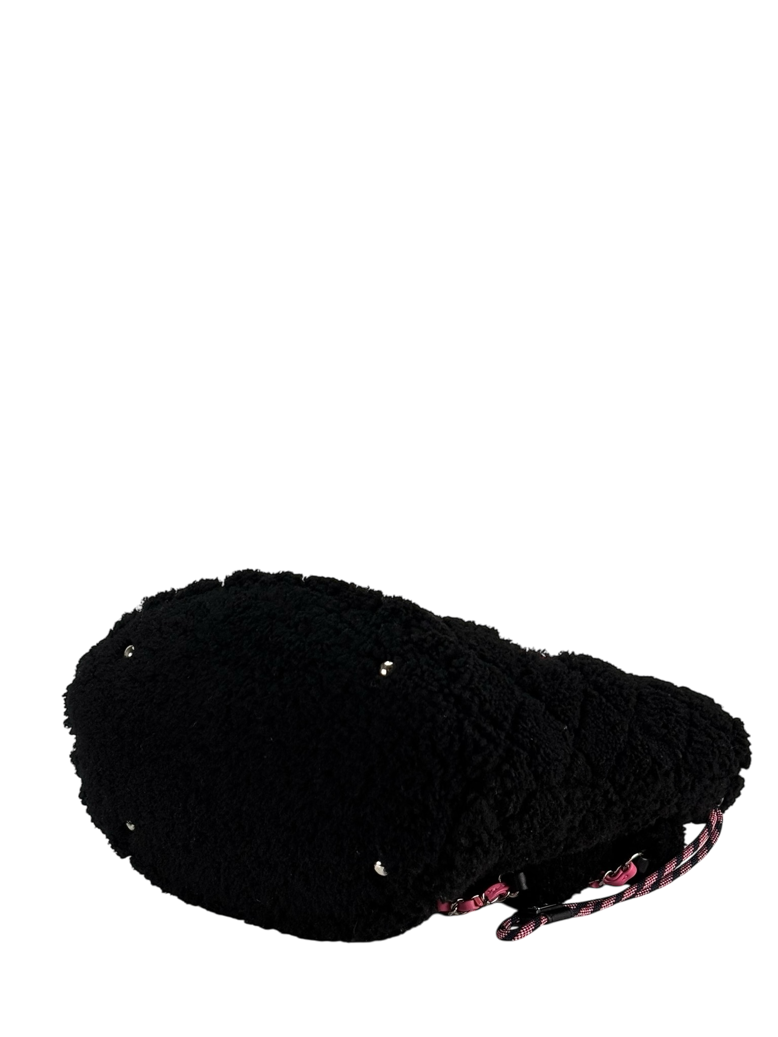 CHANEL - Black Coco Neige Quilted Shearling Tote