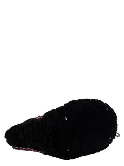 CHANEL - Black Coco Neige Quilted Shearling Tote