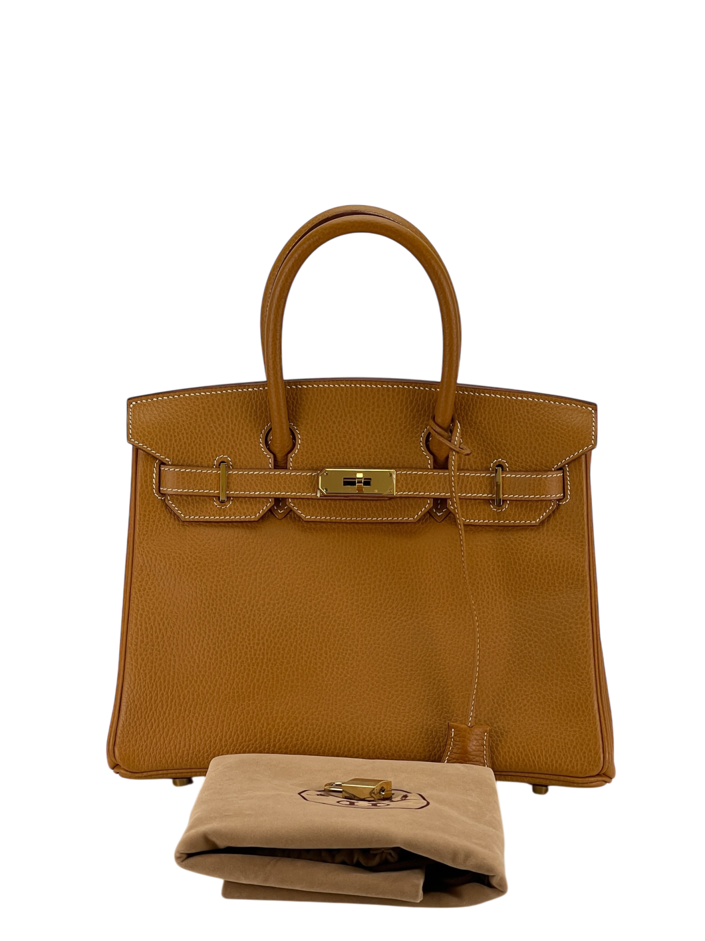 HERMES - Birkin 30 Natural Vachette Ardennes Gold Hardware
