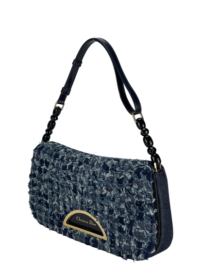 CHRISTIAN DIOR - Malice Denim Maris Pearl Logo One Shoulder Bag