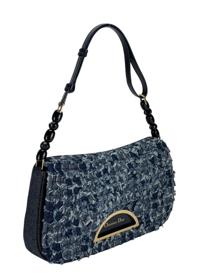 CHRISTIAN DIOR - Malice Denim Maris Pearl Logo One Shoulder Bag