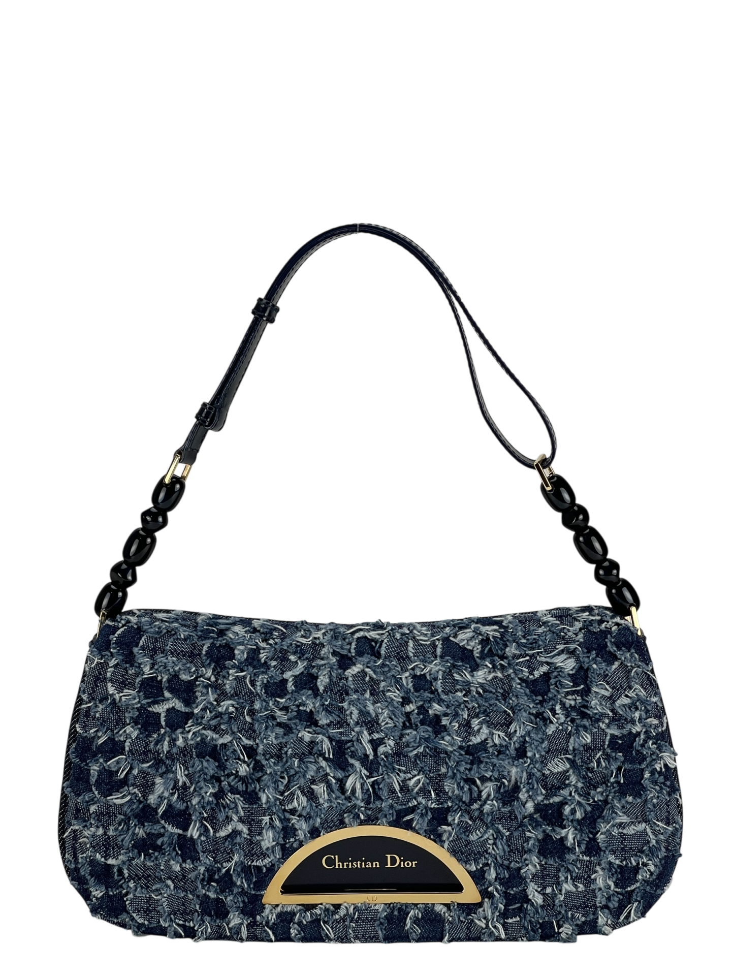 CHRISTIAN DIOR - Malice Denim Maris Pearl Logo One Shoulder Bag