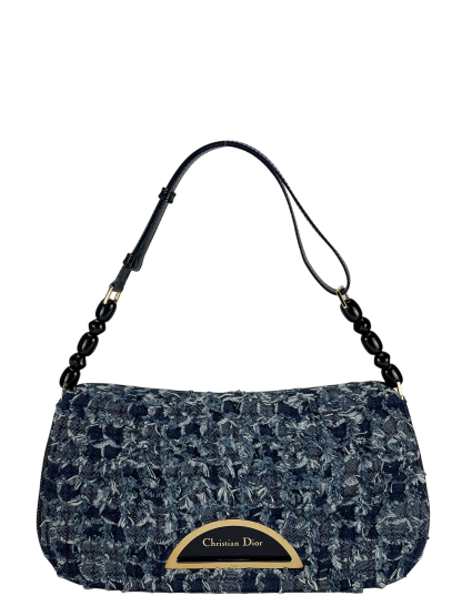 CHRISTIAN DIOR - Malice Denim Maris Pearl Logo One Shoulder Bag