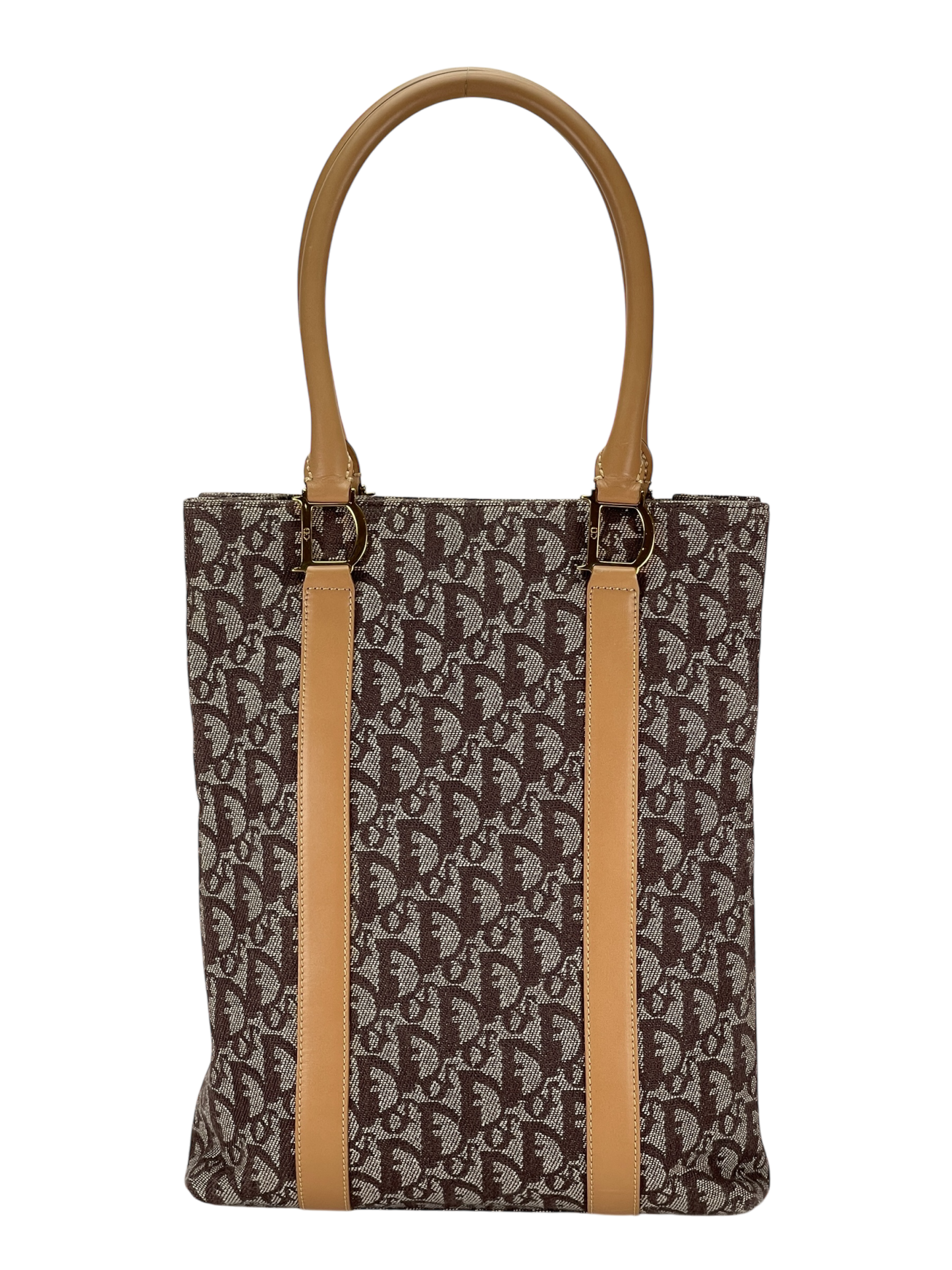 CHRISTIAN DIOR - Beige Brown Trotter Monogram Tote Bag