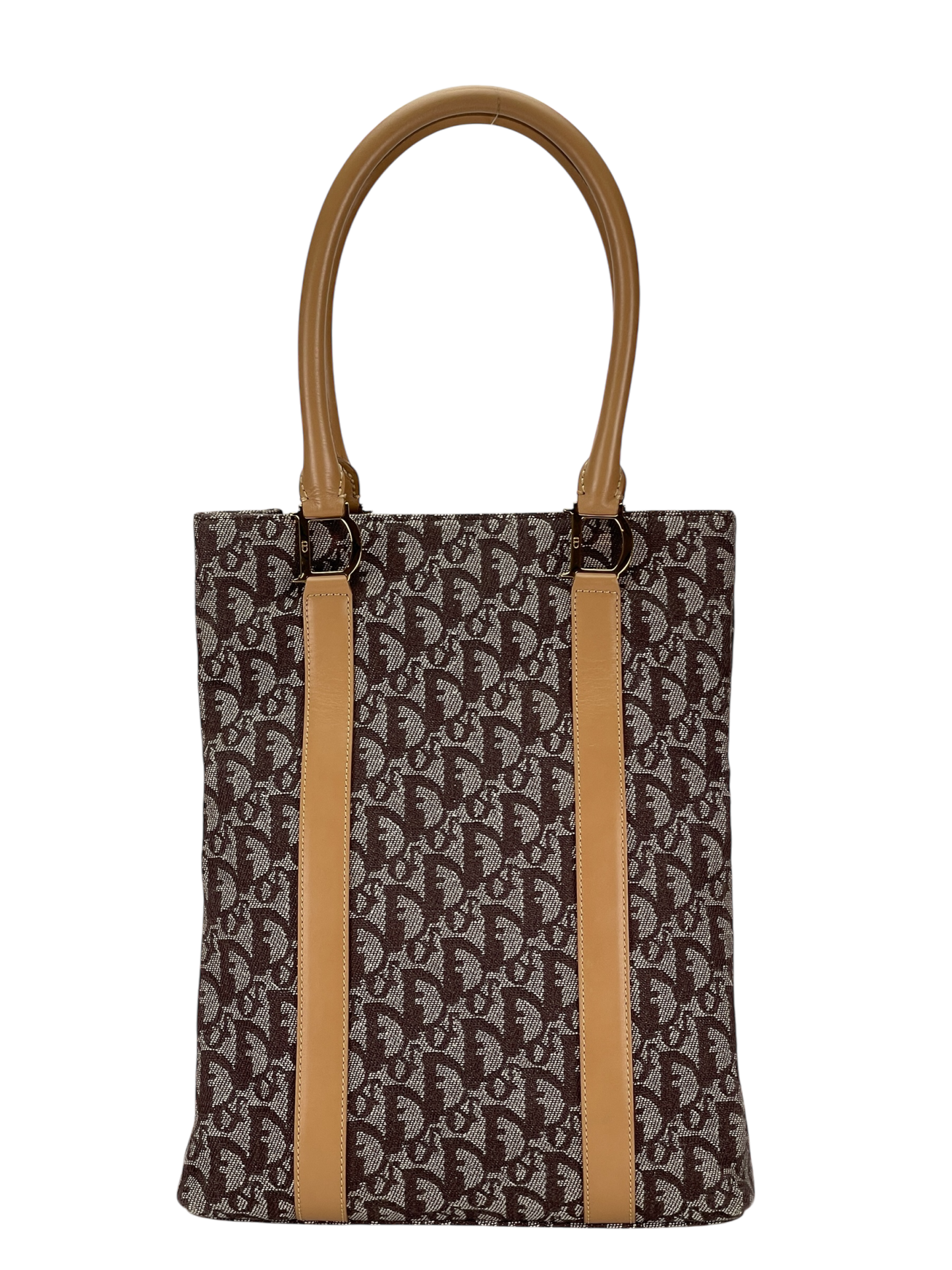 CHRISTIAN DIOR - Beige Brown Trotter Monogram Tote Bag