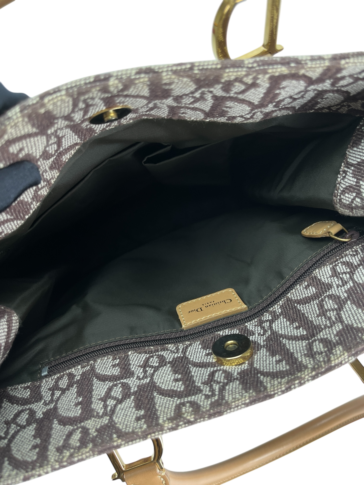 CHRISTIAN DIOR - Beige Brown Trotter Monogram Tote Bag