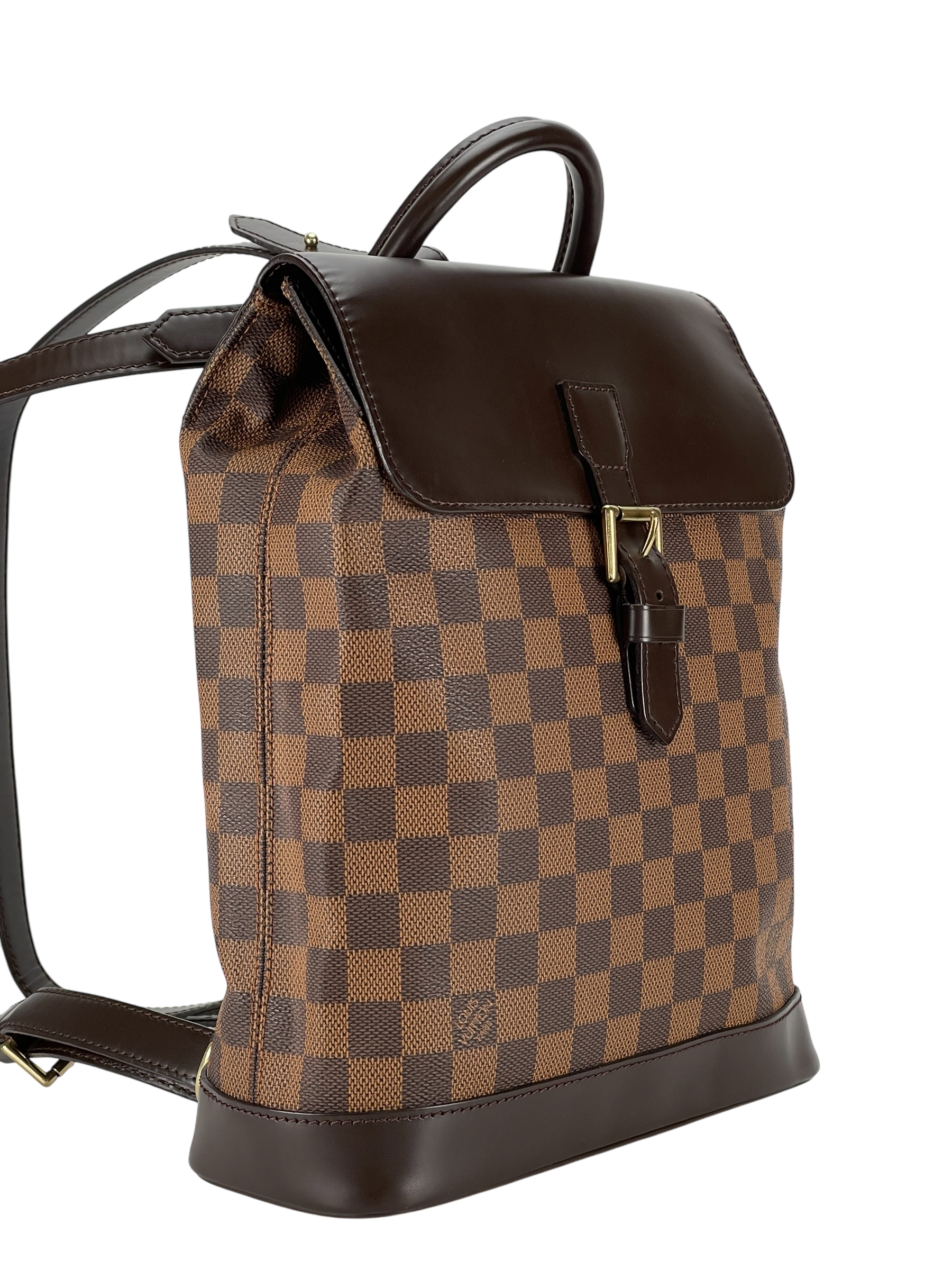 LOUIS VUITTON - Brown Damier Ebene Soho Backpack